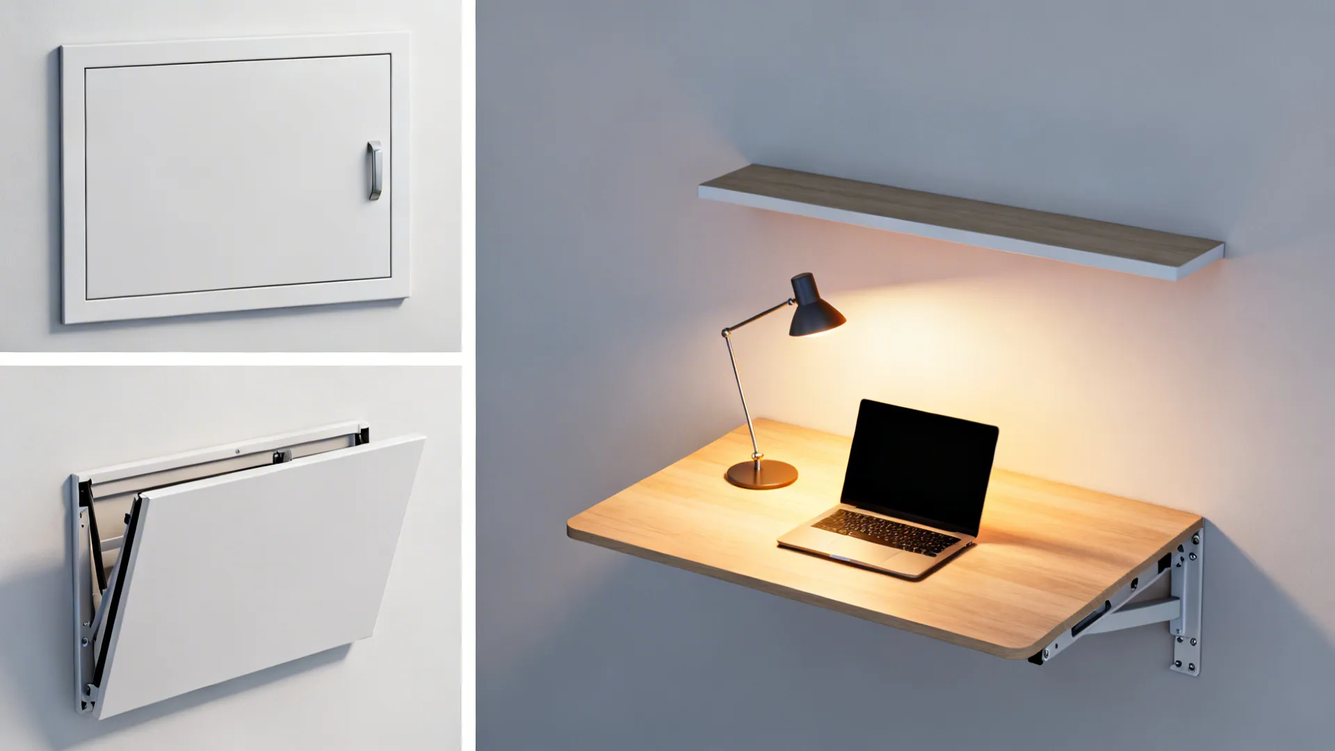 3. Fold-down desk that disappears