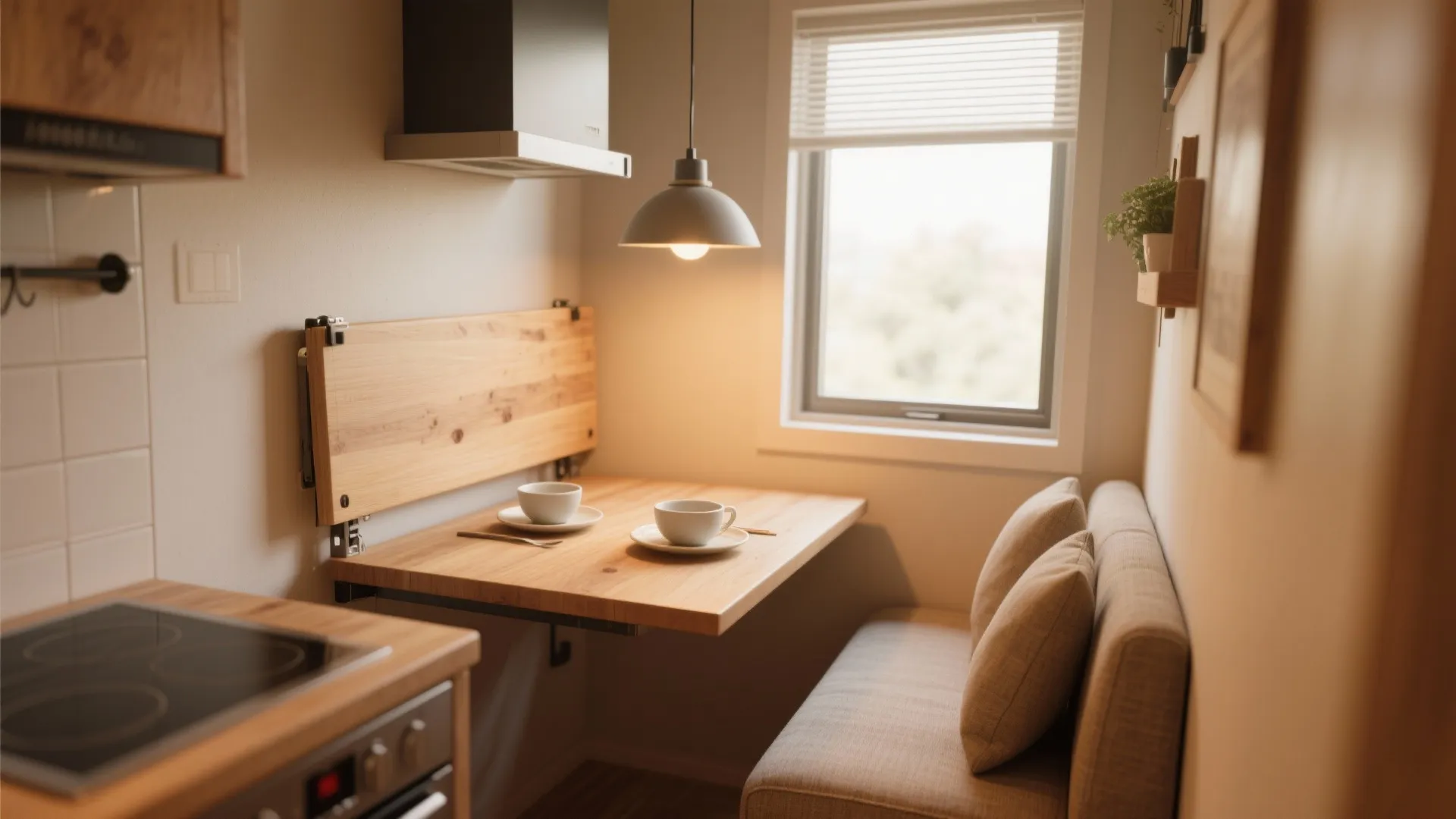 Idea 3: Fold-Down Dining Nooks