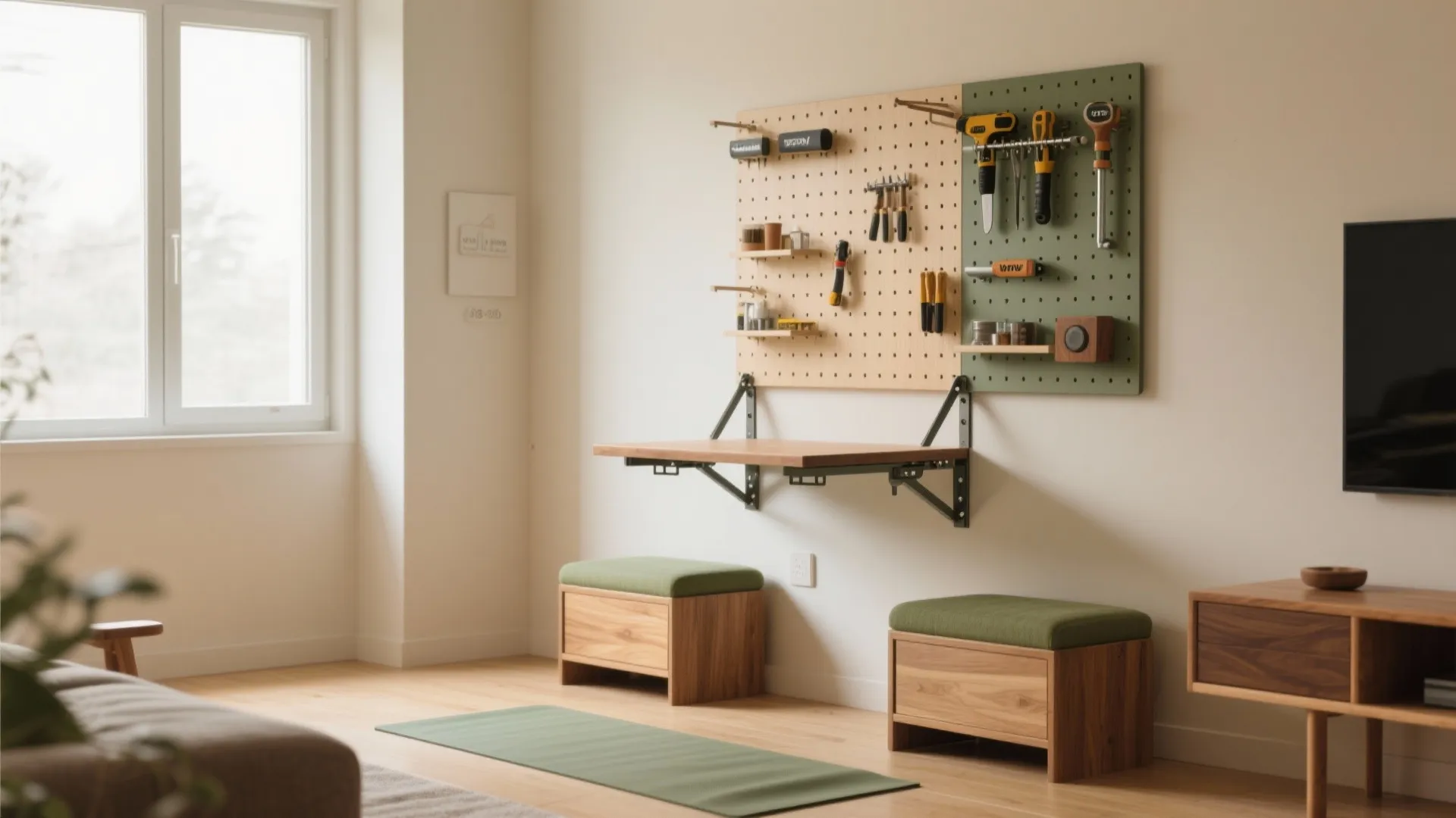 Multi-Functional Furniture and a Fold-Down Dining