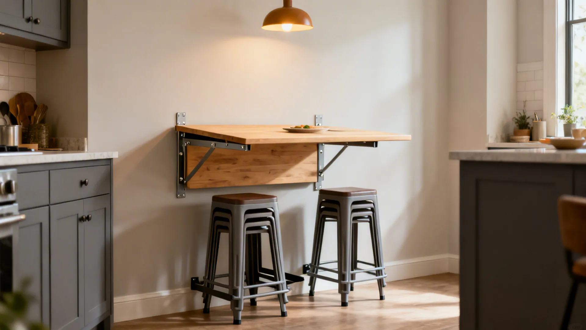 Space-Saving Seating and Fold-Down Surfaces