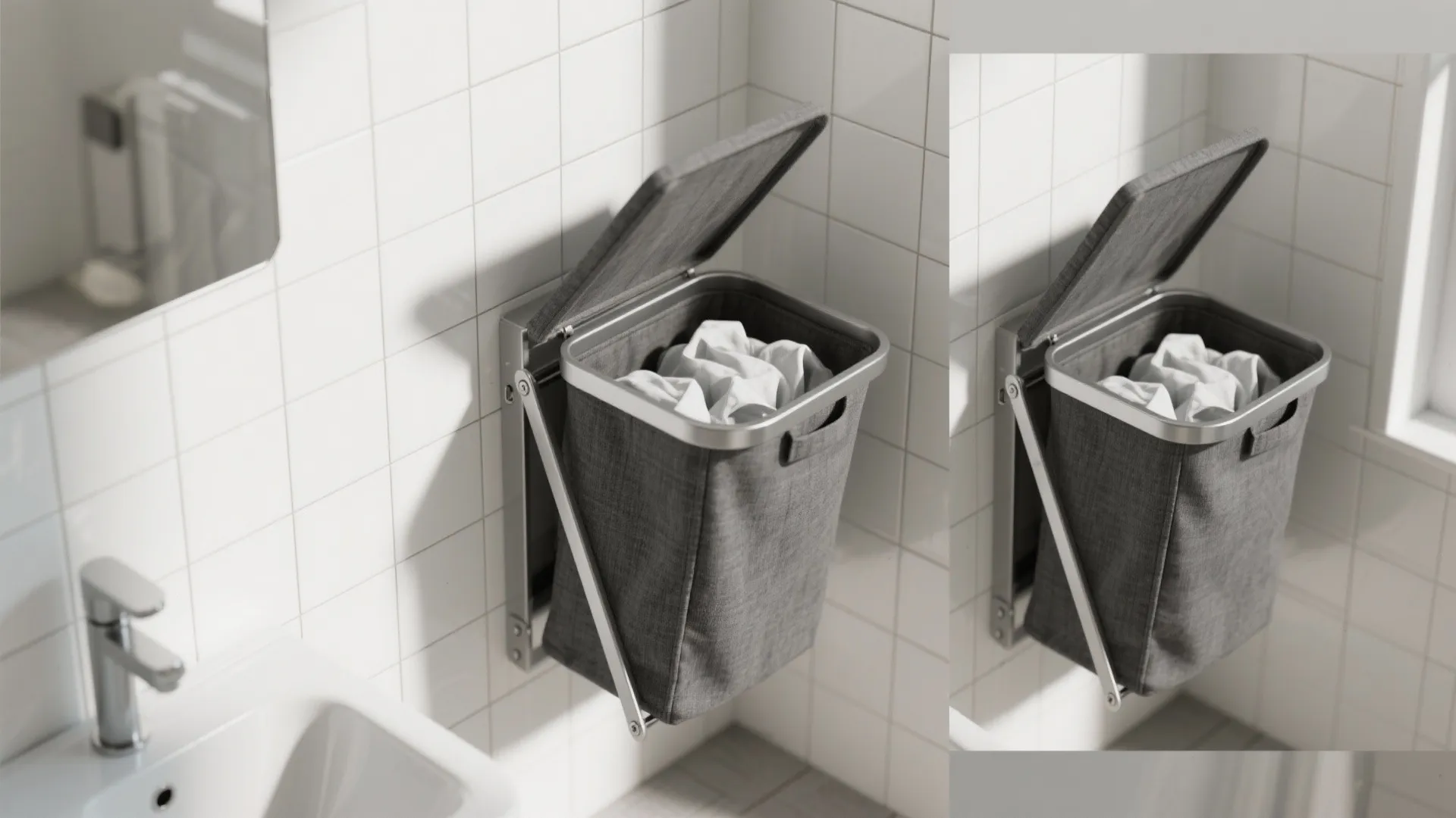 5. Fold-Down Wall-Mounted Hamper