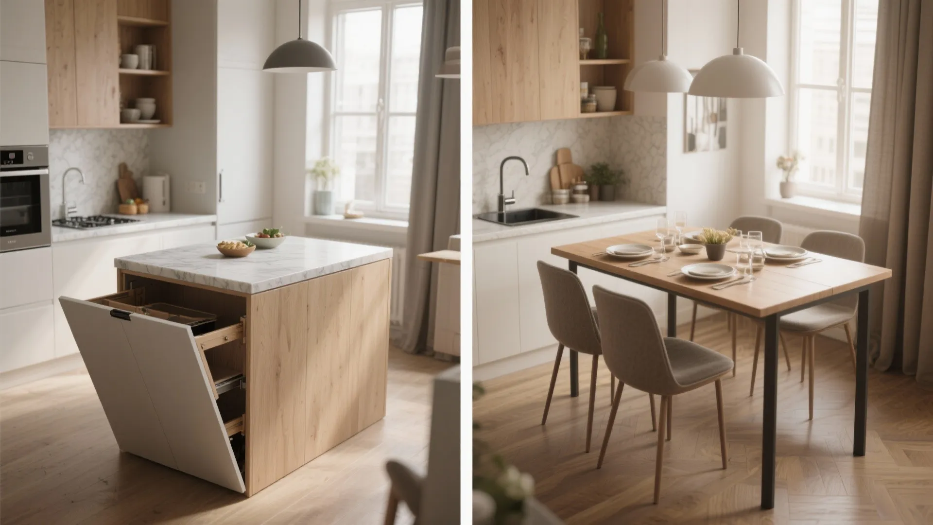 5. Fold-Down Extension for Tiny Kitchens