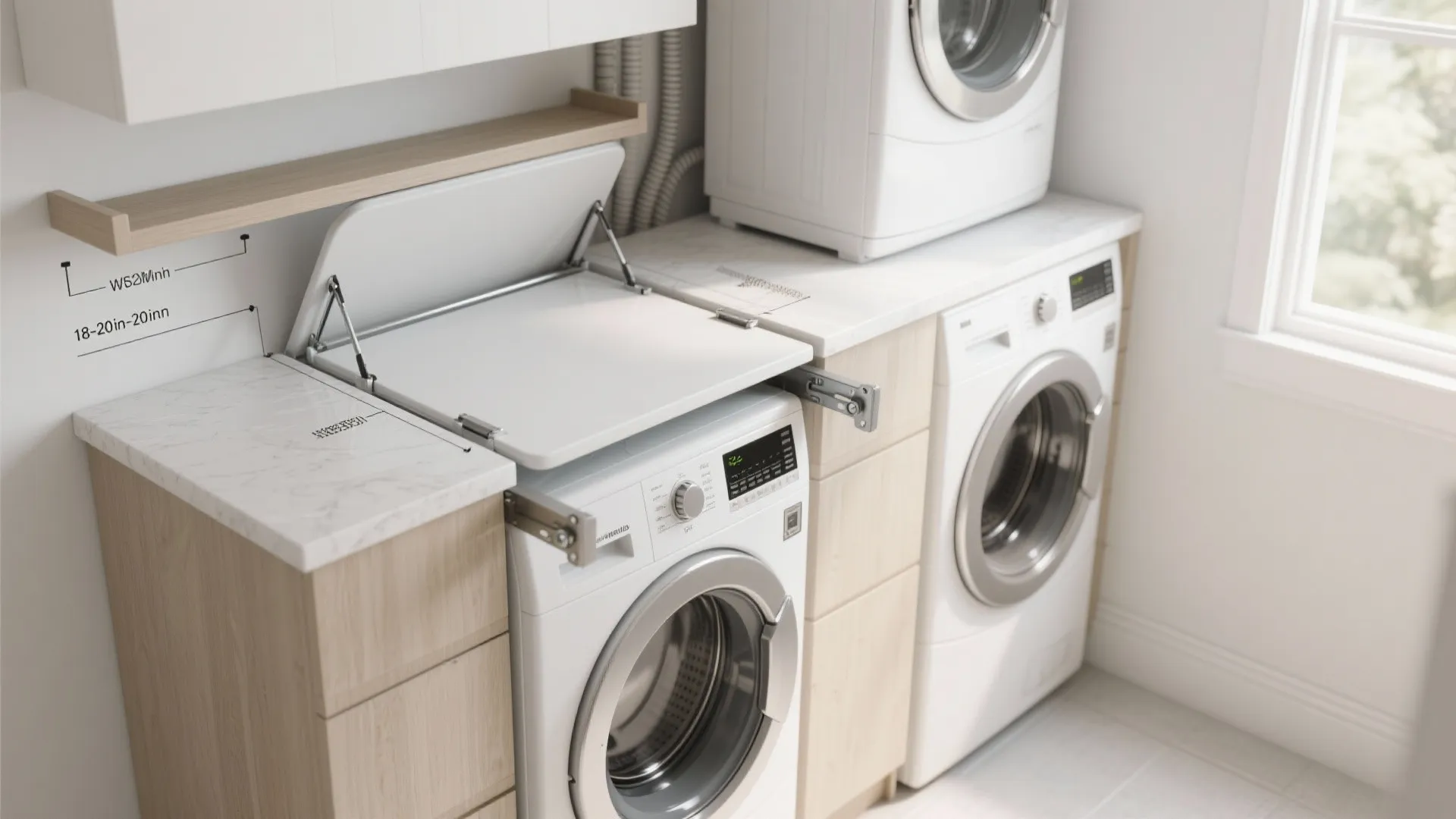 Fold-Down Counter and Bridge Shelf (Removable)