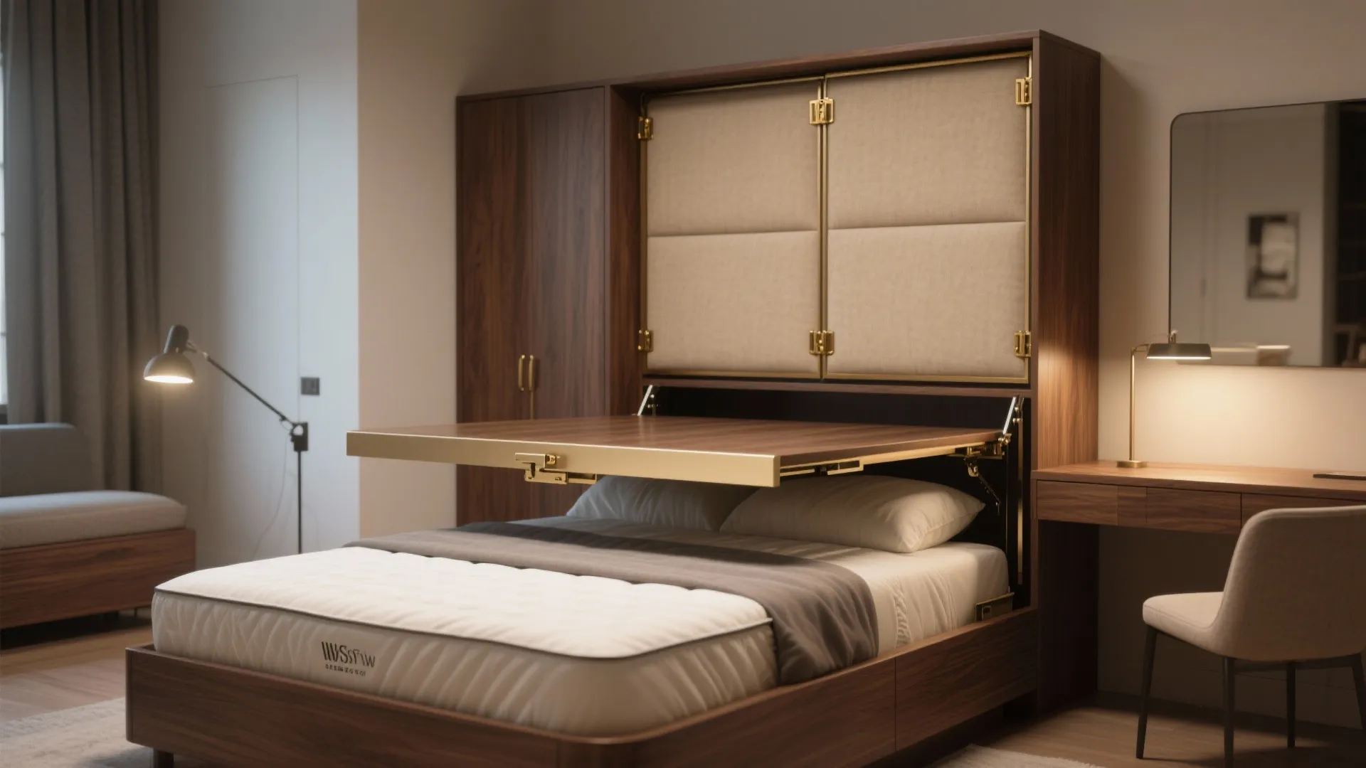 1. Fold-down furniture that feels luxurious