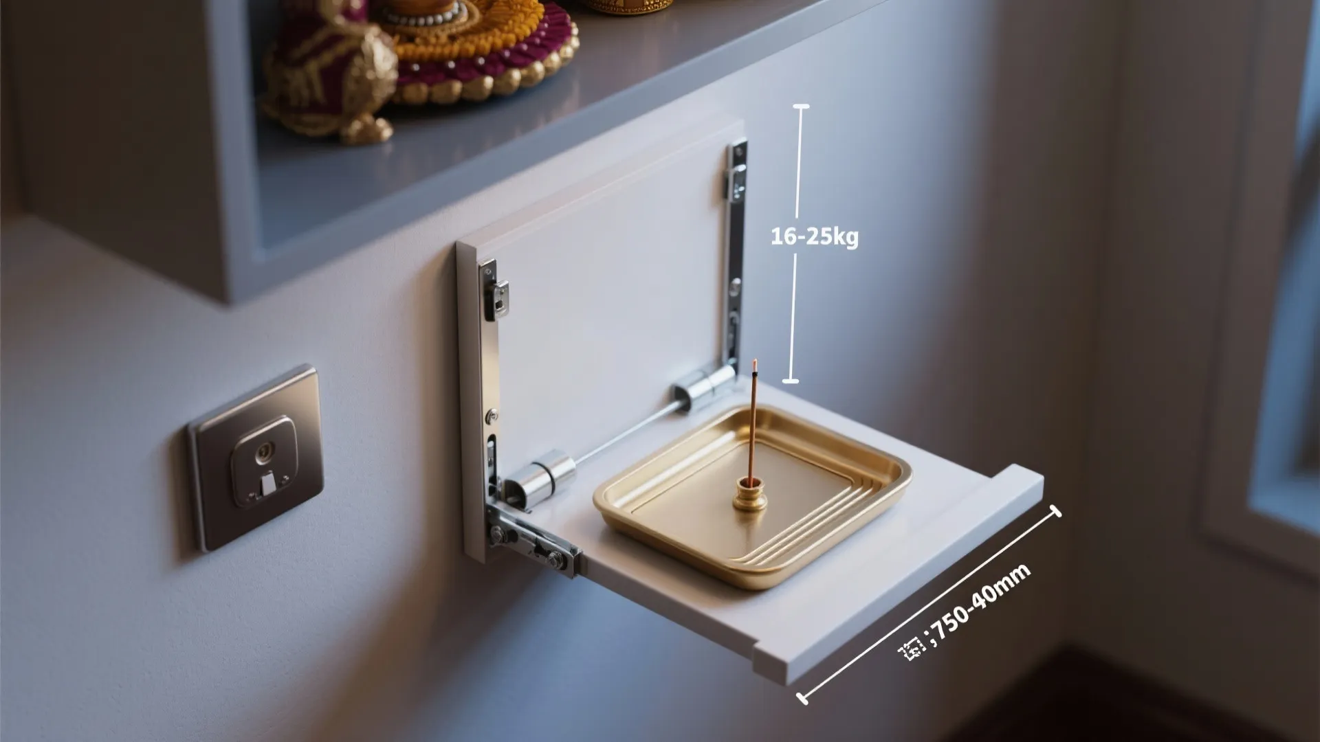 Fold-Down Pooja Table in Tight Hallways