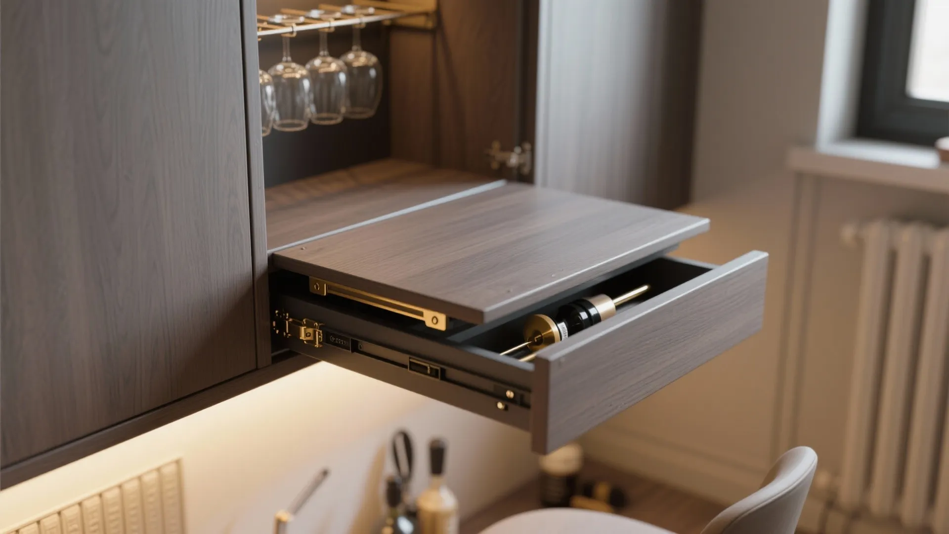 1. The Fold-Down Counter Nook