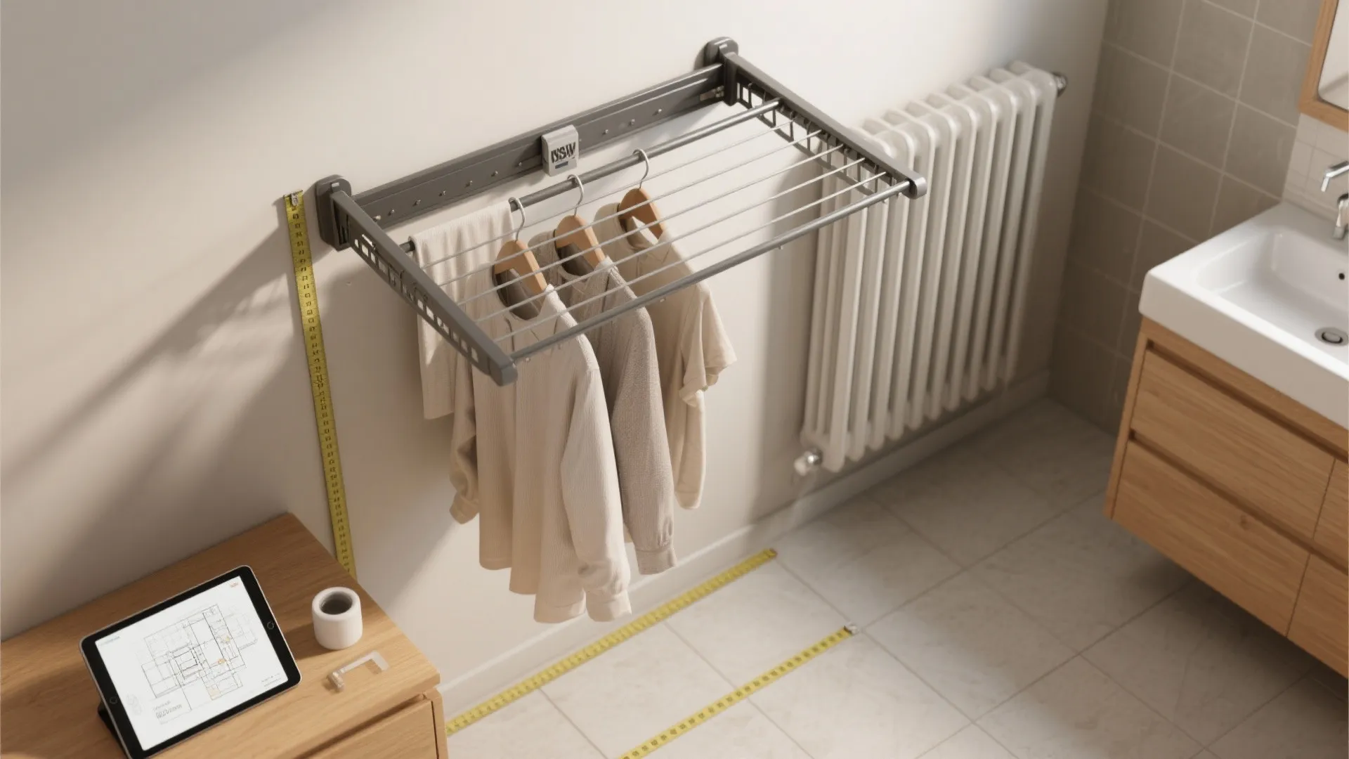 3. Fold-Down Drying Racks & Wall-Mounted Solutions