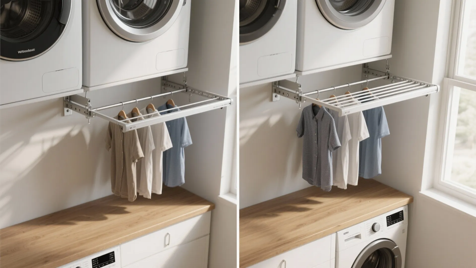 Tip 3: Fold-down rail above the washer