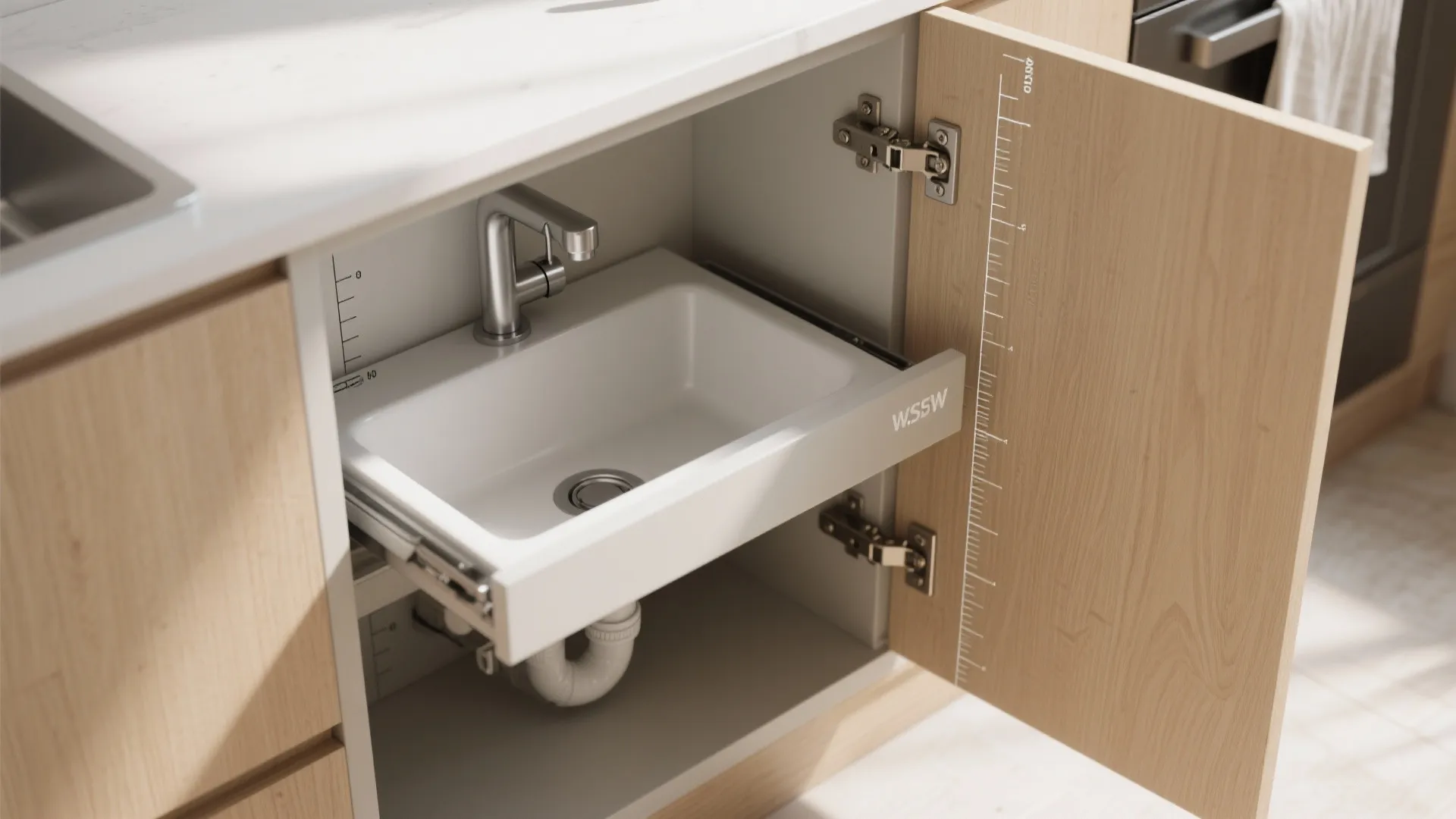 3. Fold-down or hideaway sink cabinet