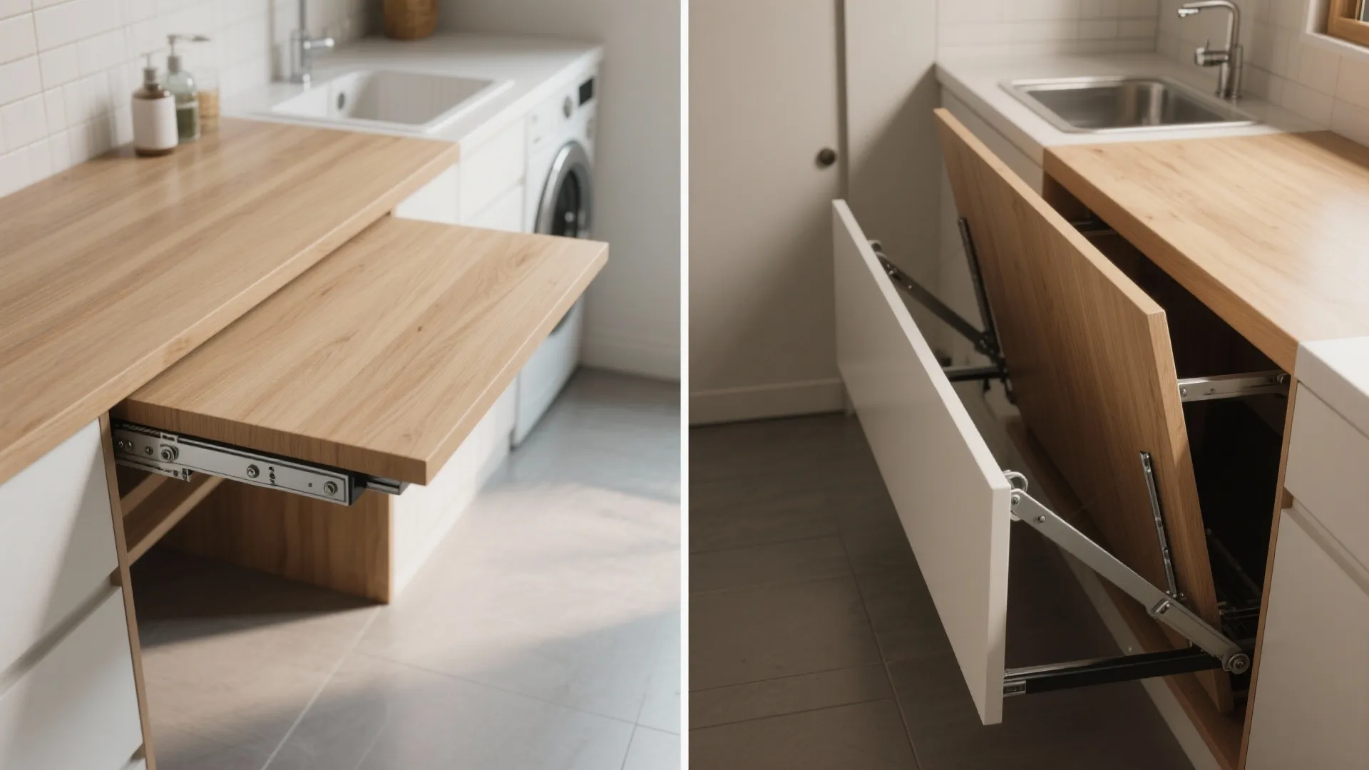 2. Fold-down stations and hidden counters