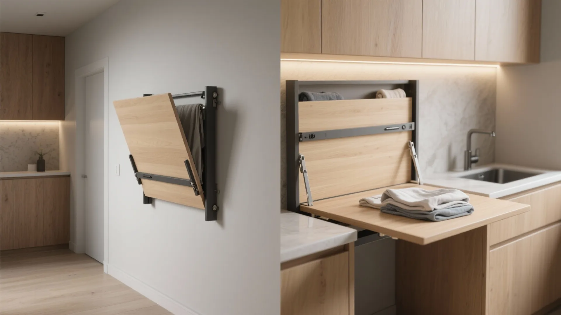 2. Fold-down folding station that disappears