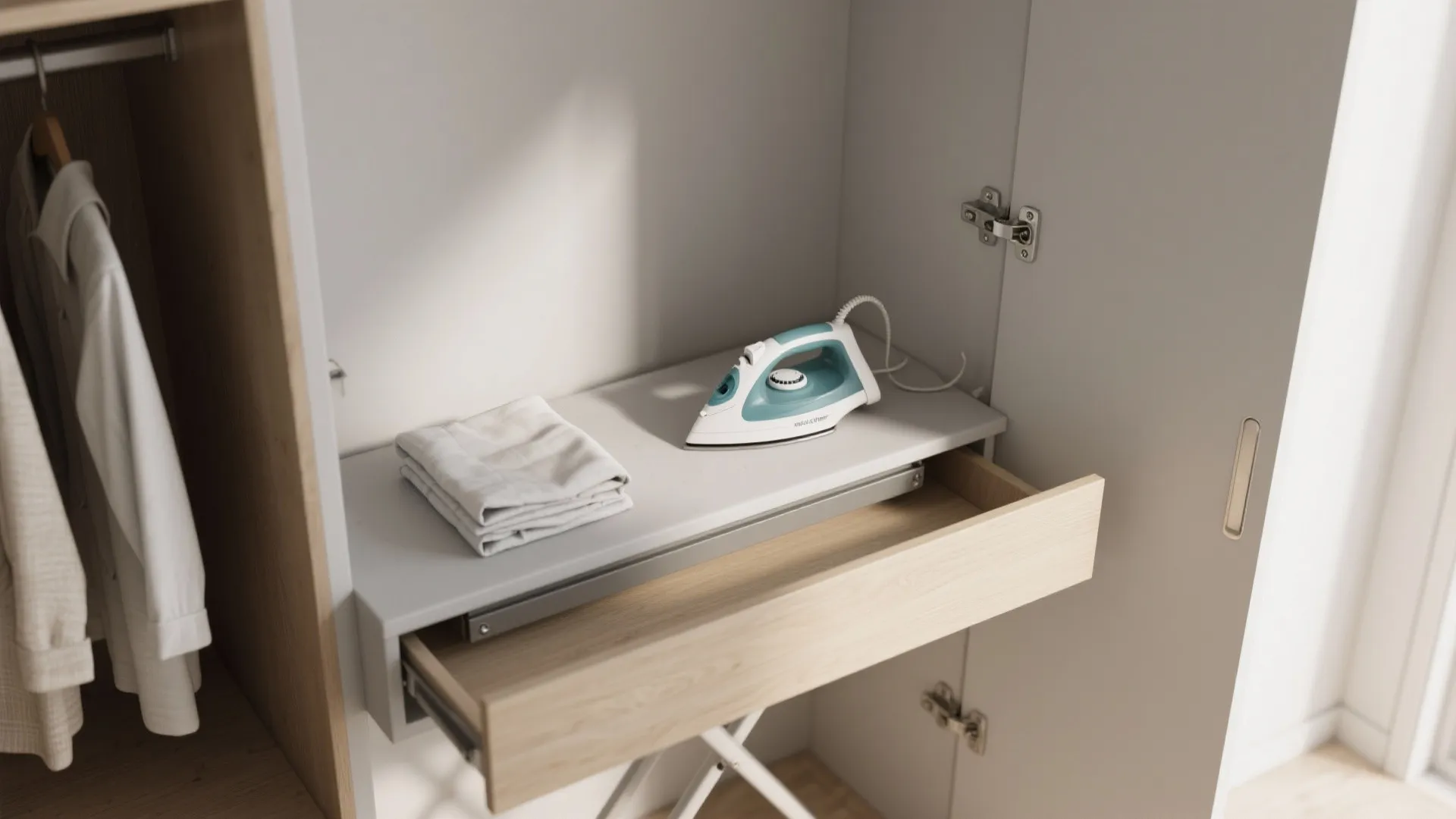2. Fold-down ironing/folding station