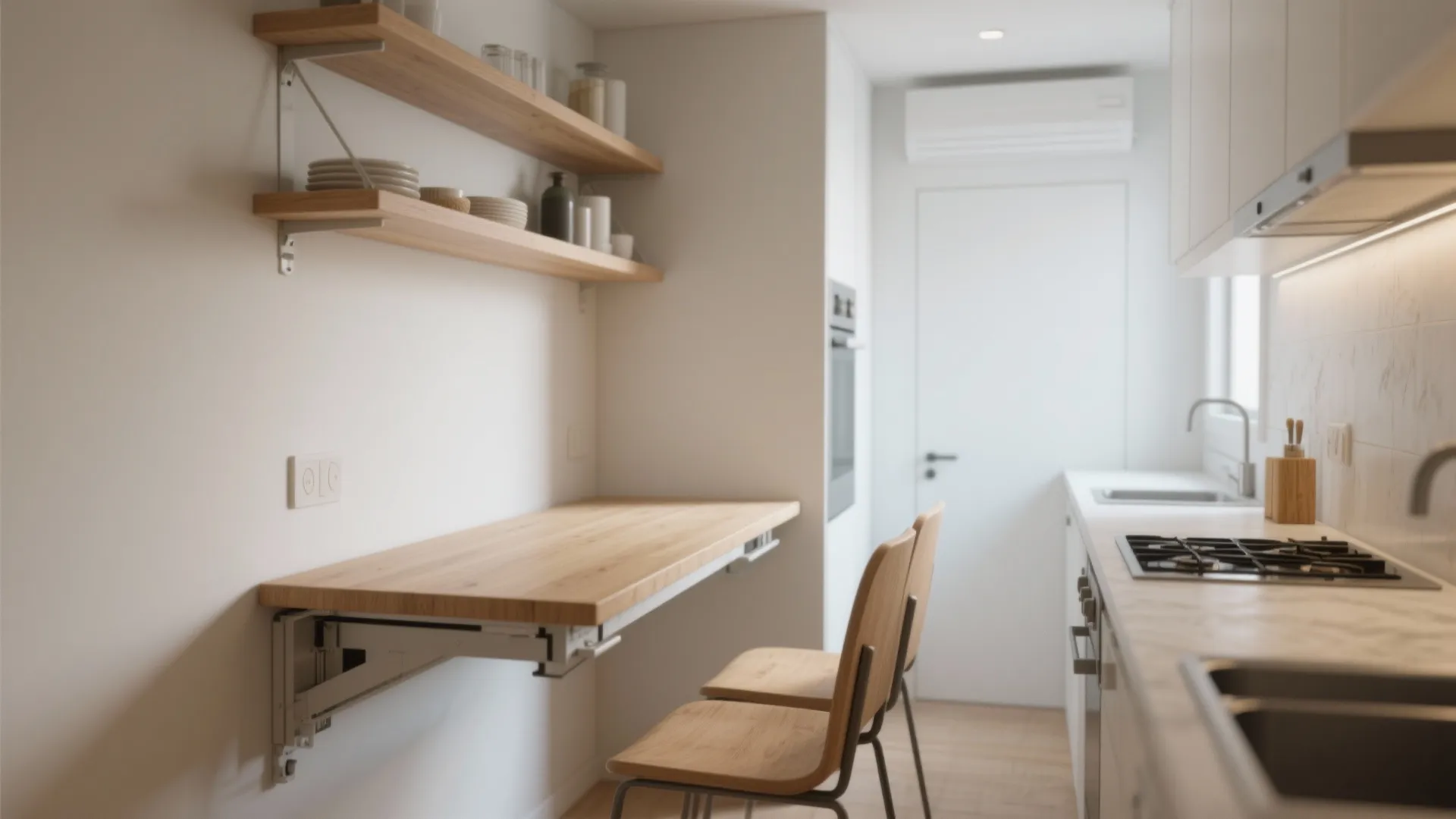 1. Fold-Down Wall Table