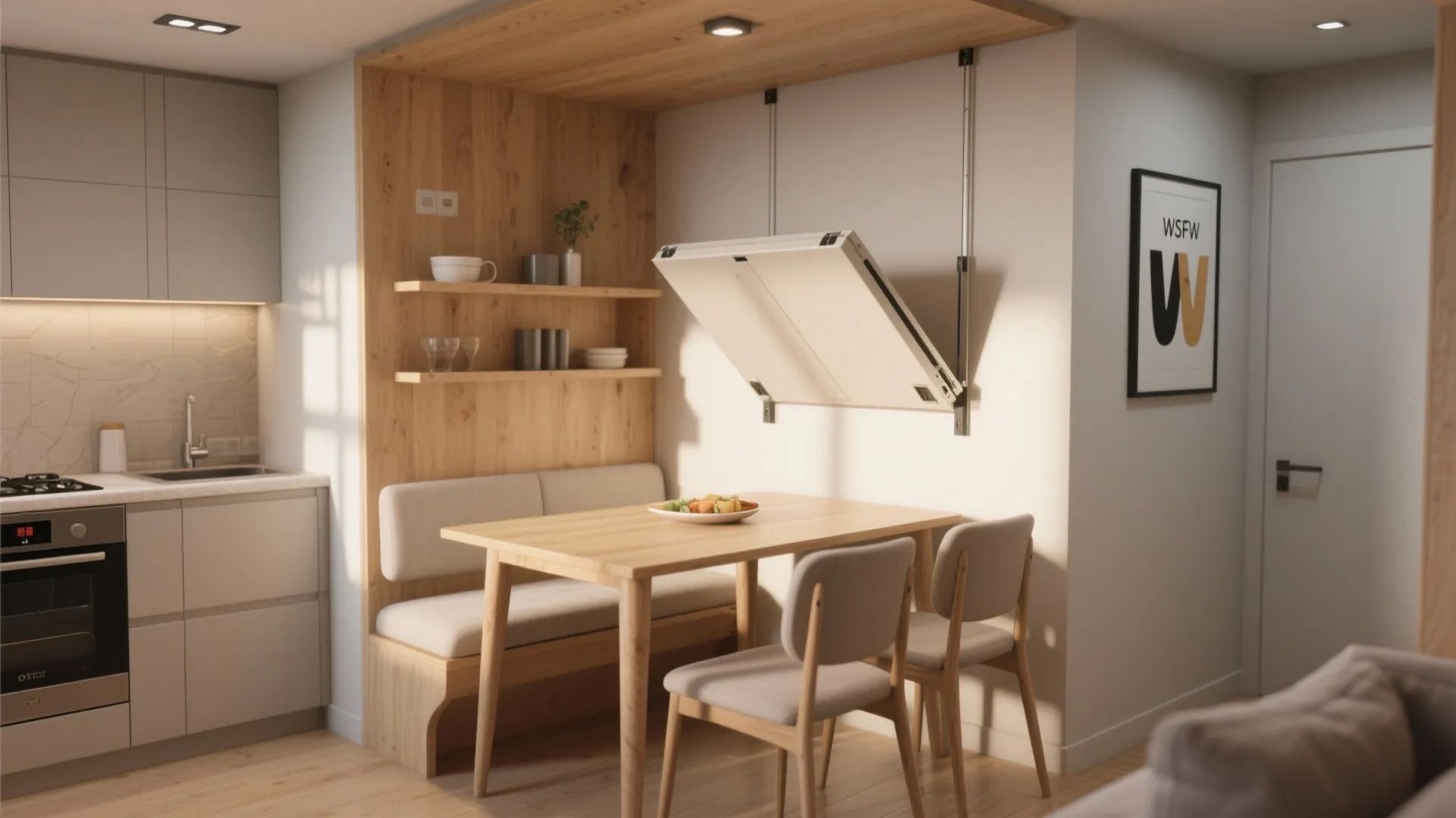 4. Fold-Down Dining Tables