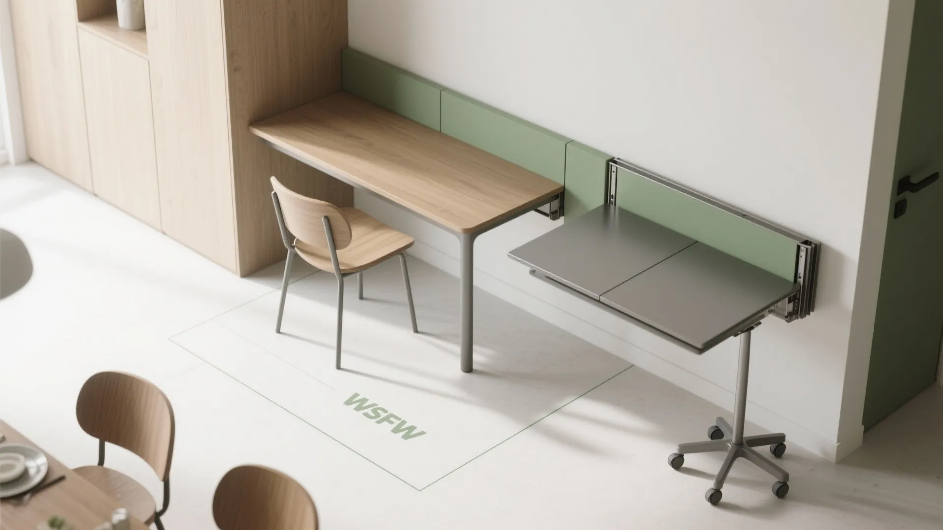 3. Floating dining table for flexibility