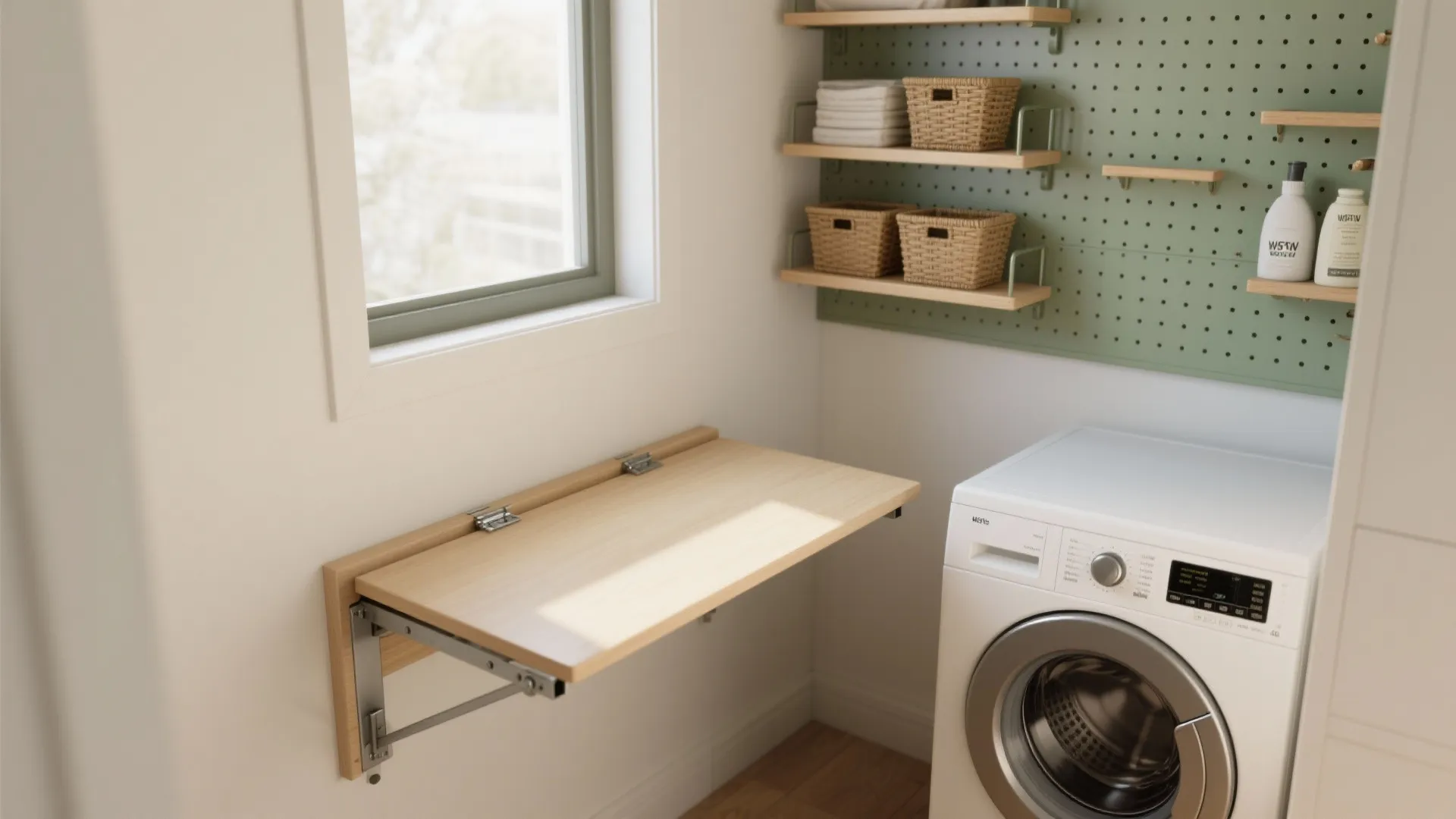 1. Fold-down wall table for tiny nooks