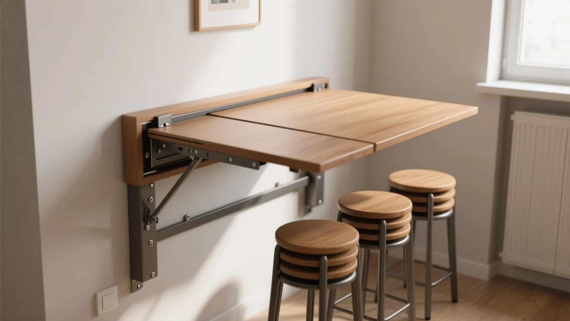 1. Fold-down wall table: big party, small footprint