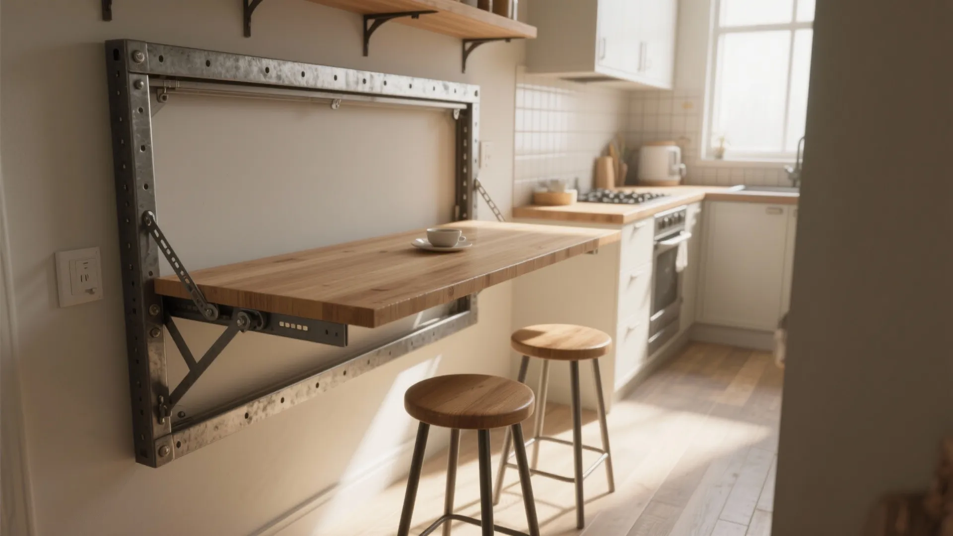 1. Fold-down wall table