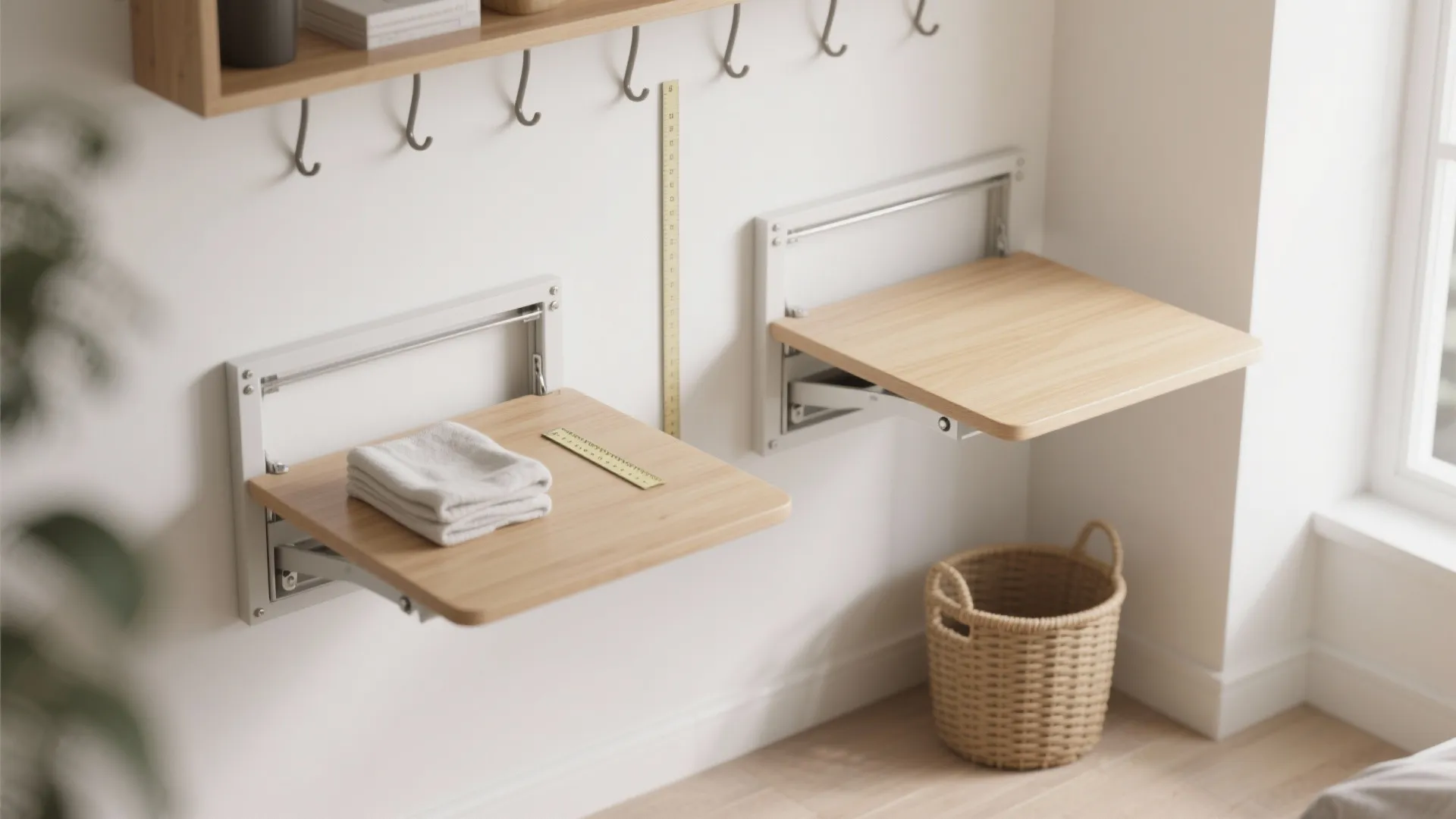 2. Fold-down table that hides away