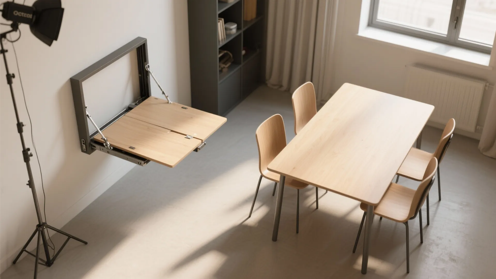 2. Use fold-down tables and clever leaf systems