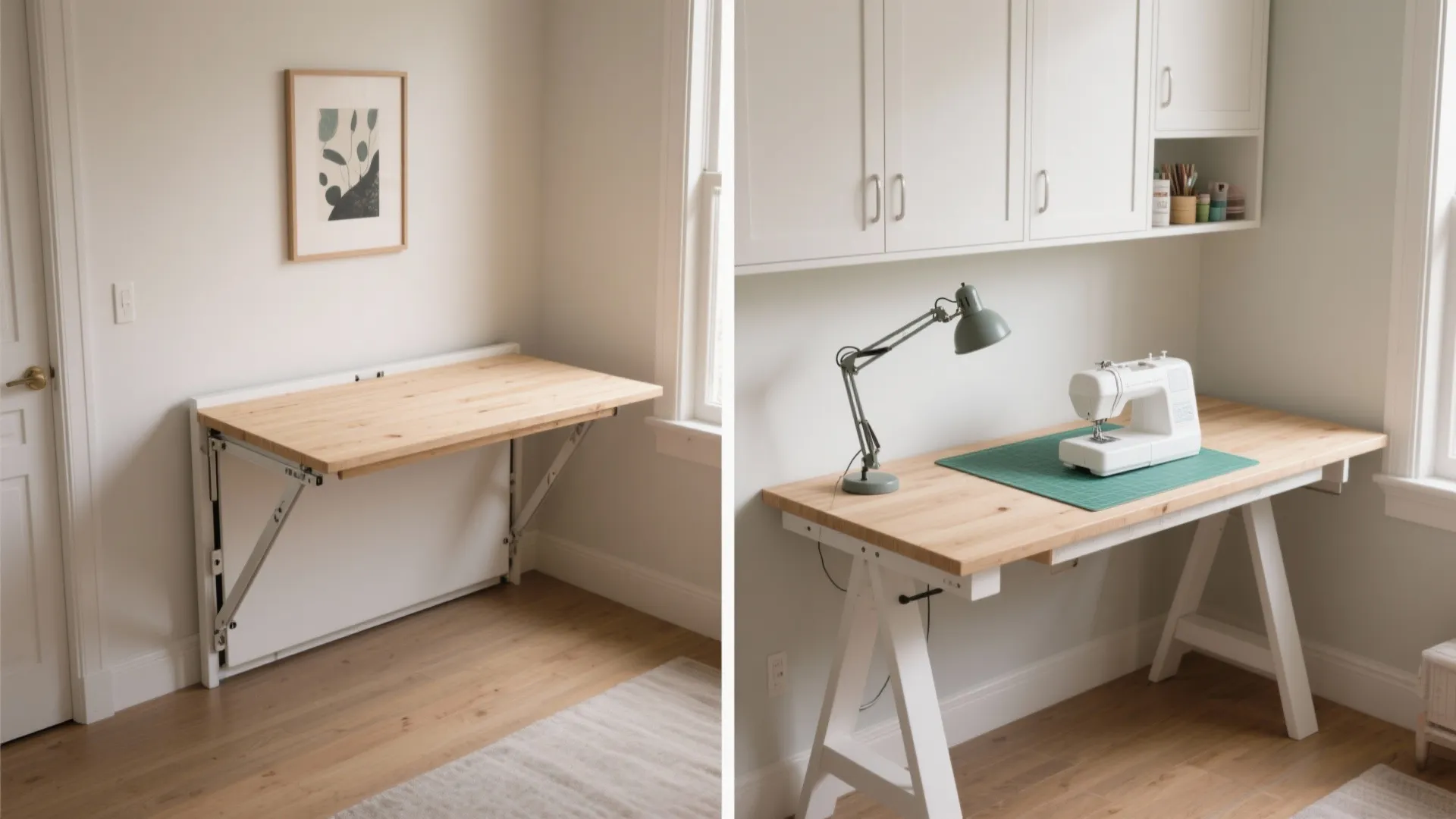 Fold-Down Worktable That Disappears