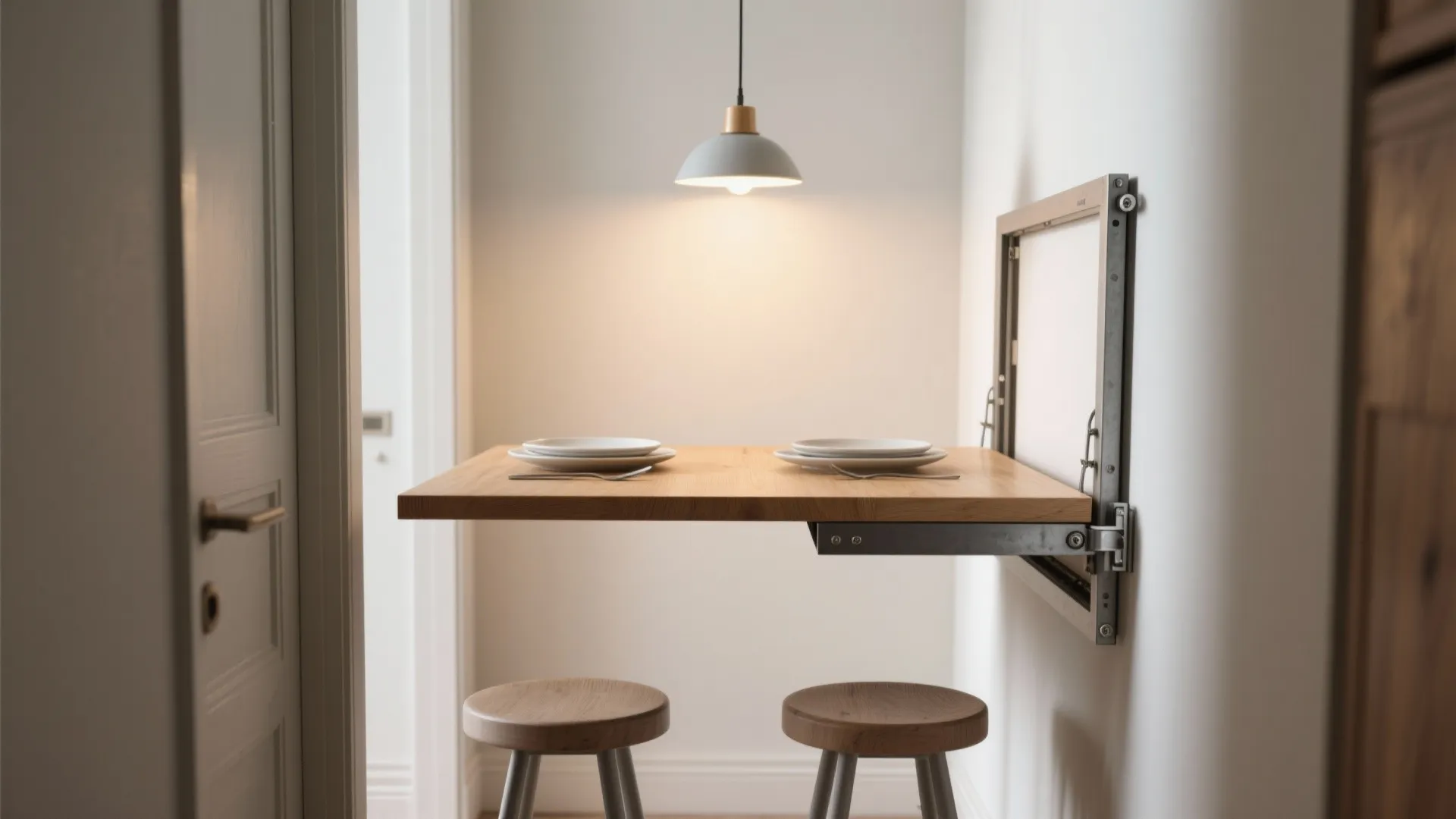 1. Fold-down Wall Table for Maximum Flexibility