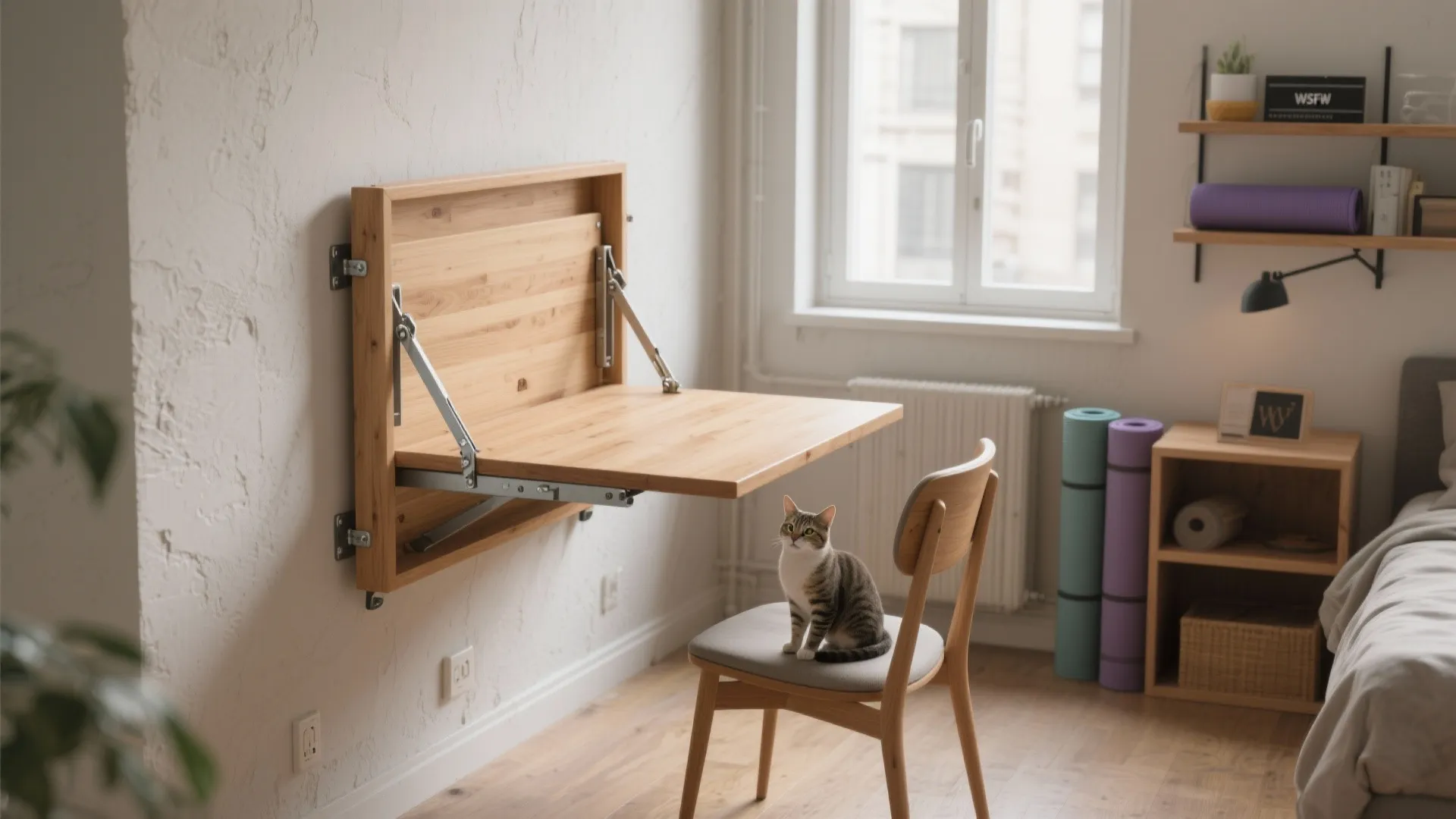 1. Fold-down wall-mounted table