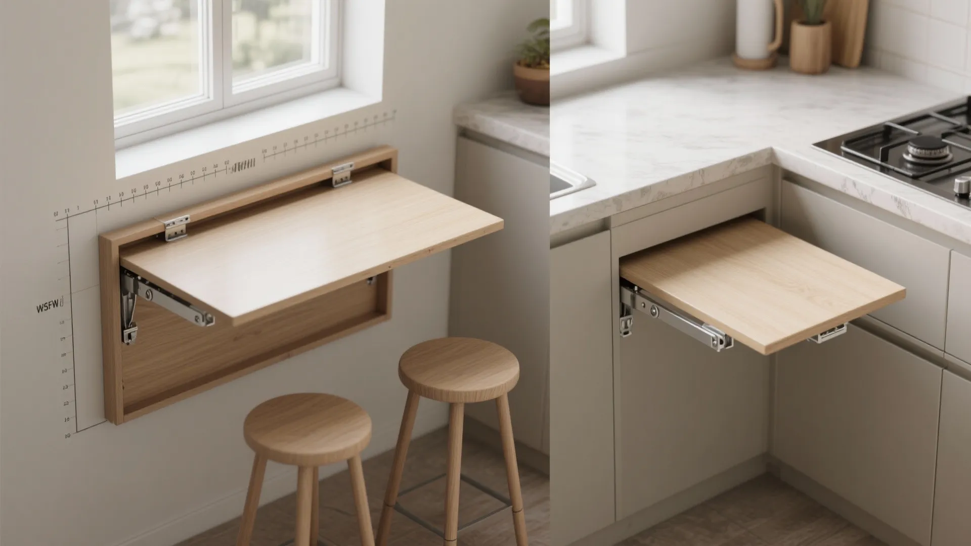 2. Fold-Down Wall-Mounted Table