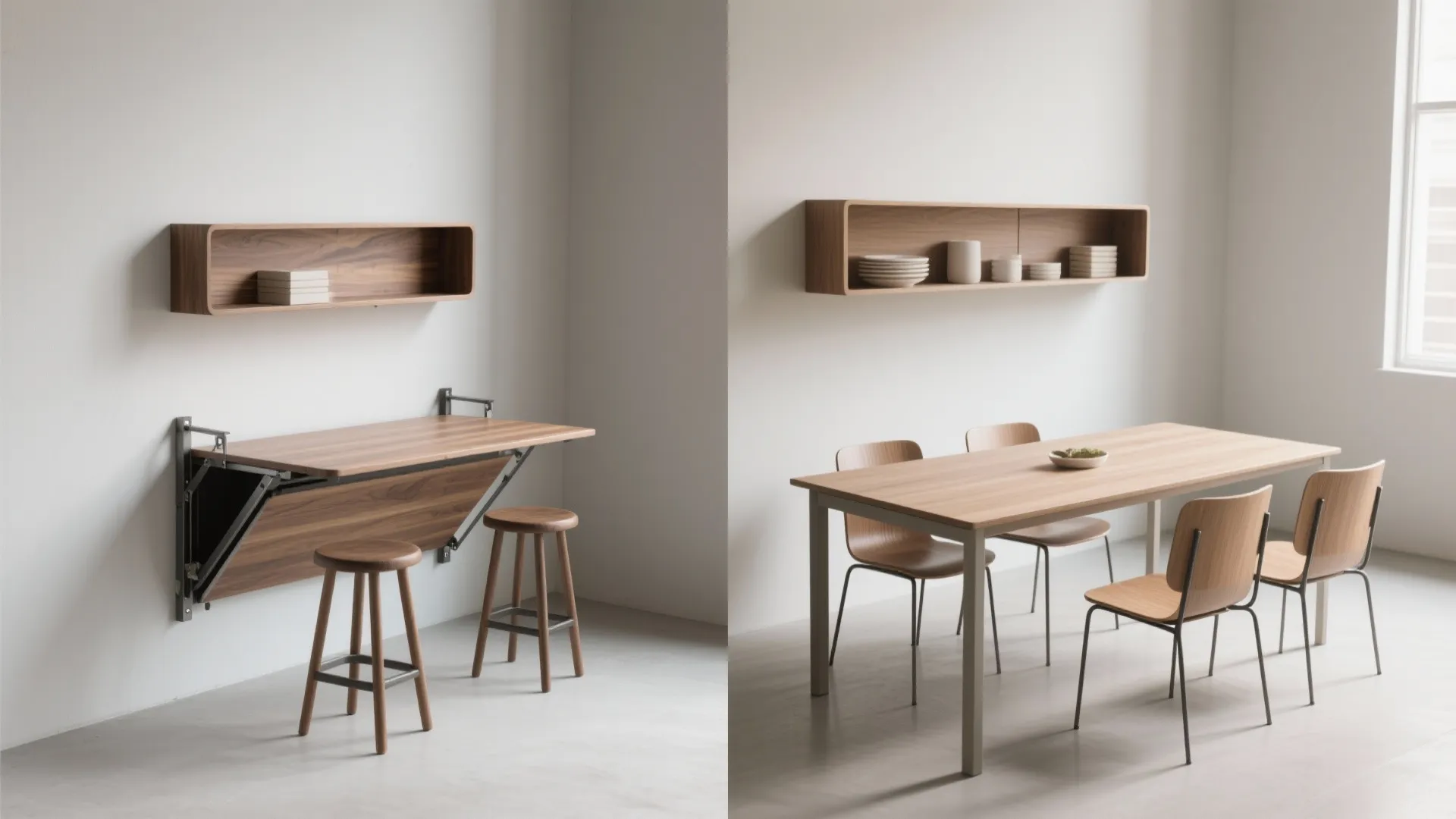 4. Wall-mounted or fold-down table for ultra-compact homes