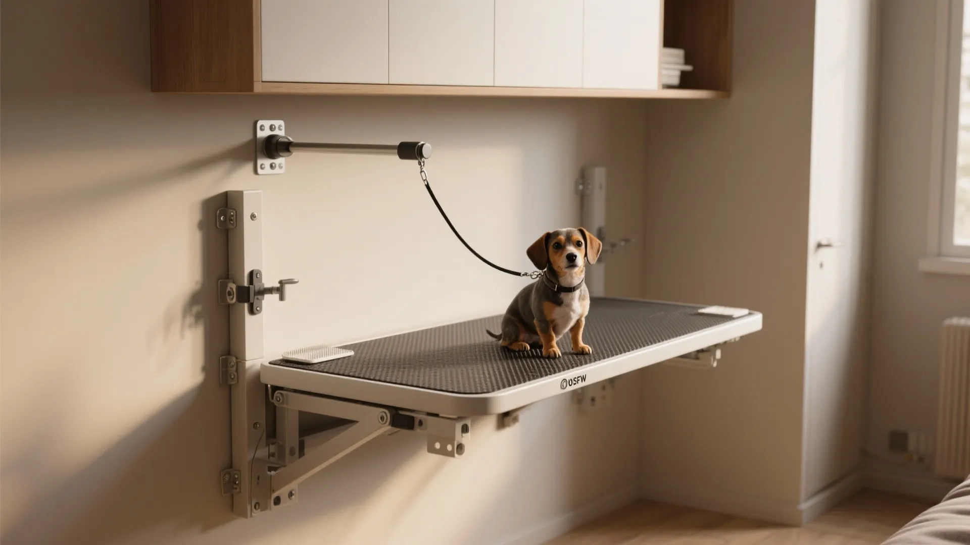 1. Wall-mounted fold-down table