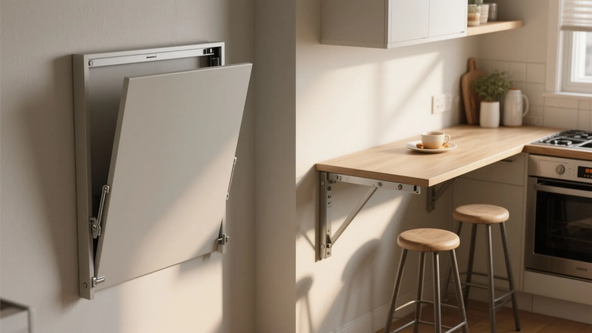 2. Fold-Down Wall Tables