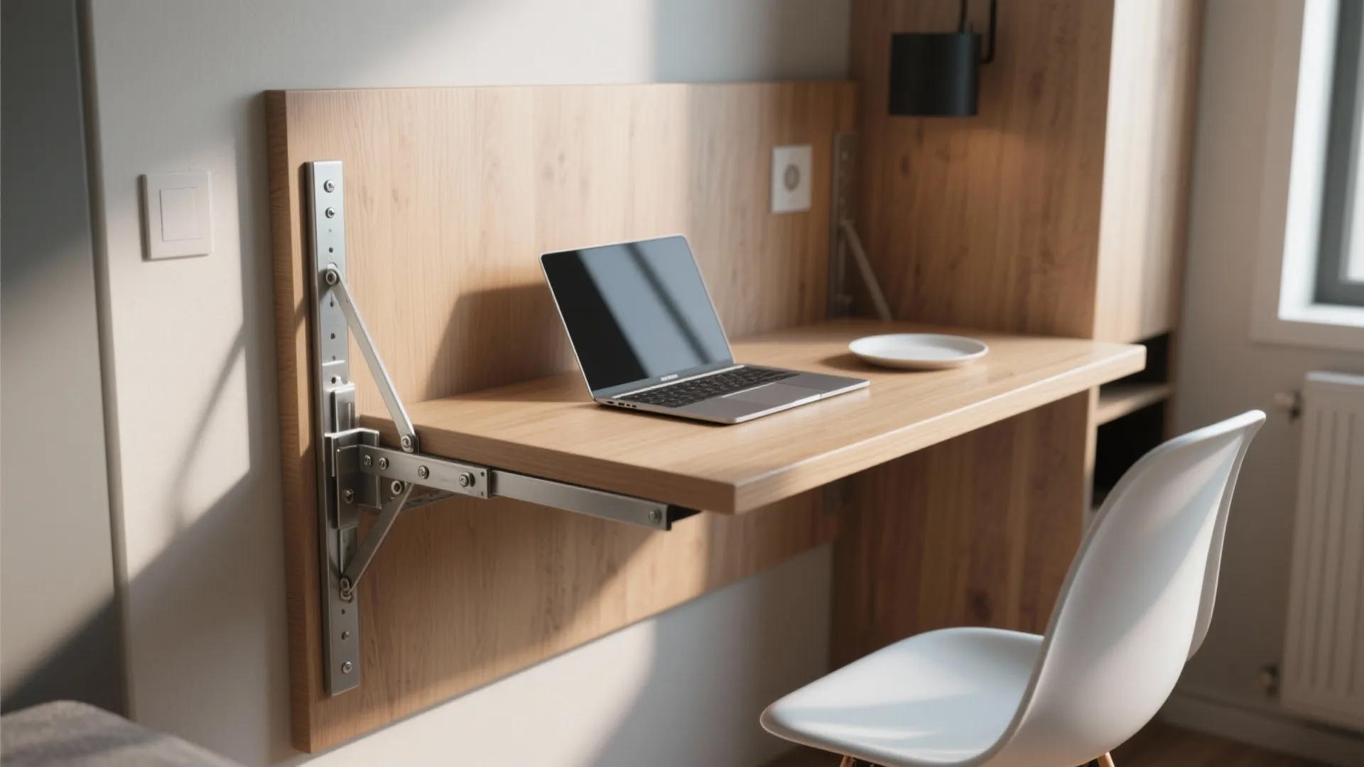 4. Fold-down wall table — the ultimate space-saver