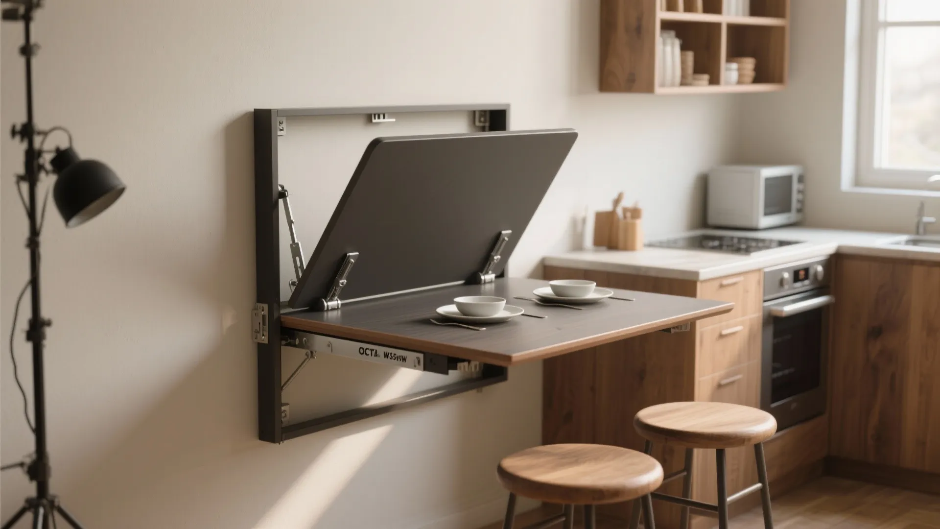 2. Fold-Down Wall Table: Double Duty Dining