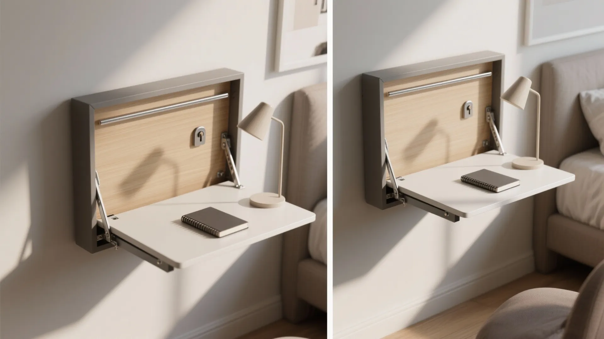 3. Fold-down bedside table