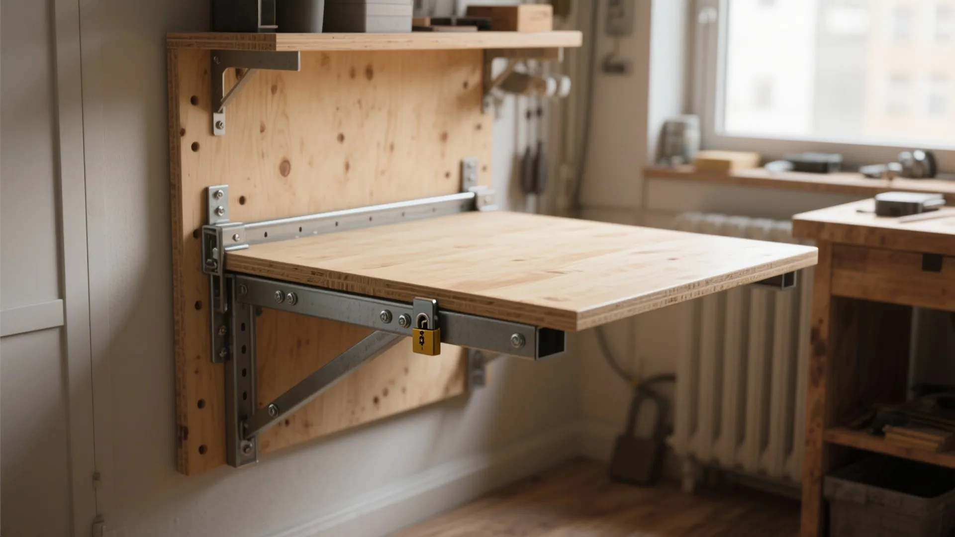 1. Fold-Down Wall-Mounted Table