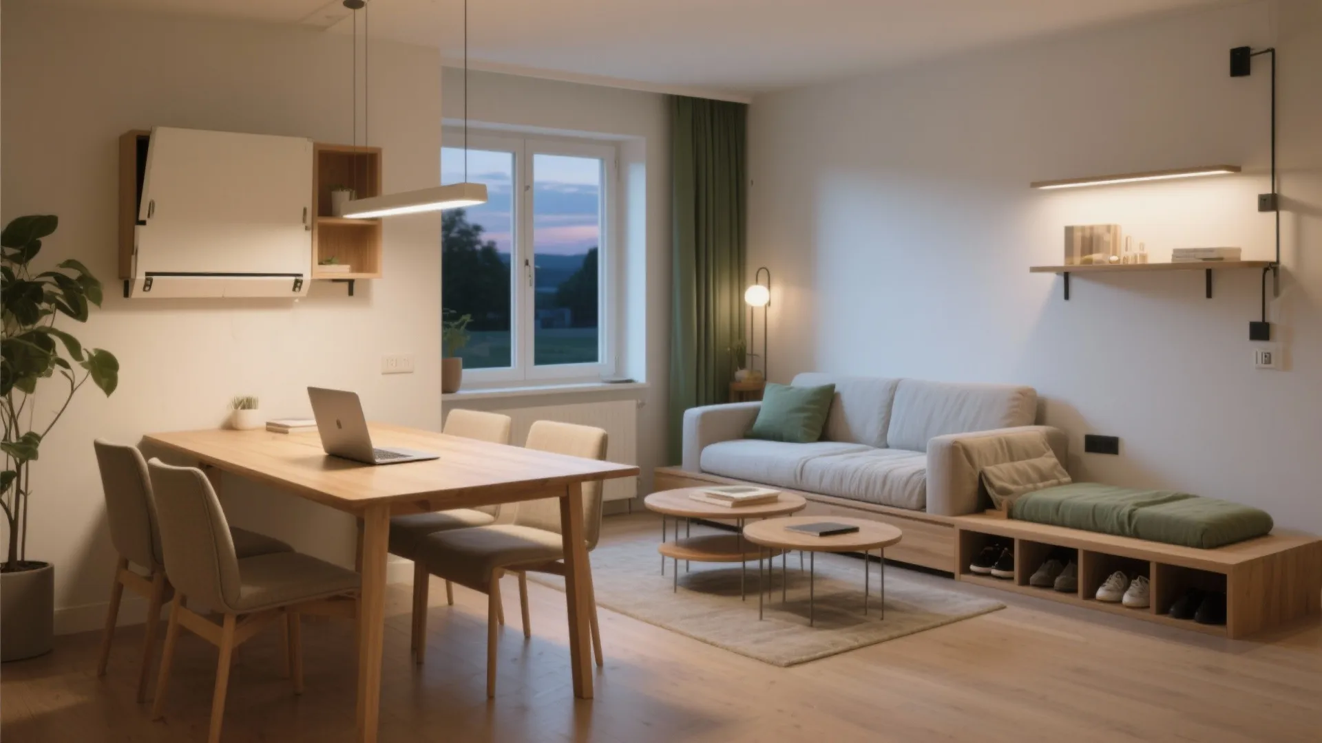 Furniture that works twice: sofa beds and fold-down dining