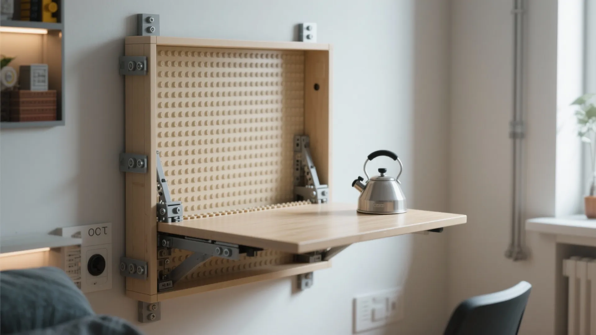 4. Wall-Mounted Fold-Down Table