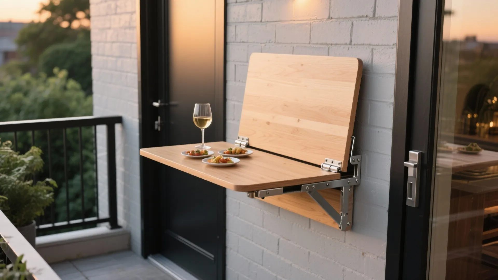 2) Fold-Down Wall Bar Table