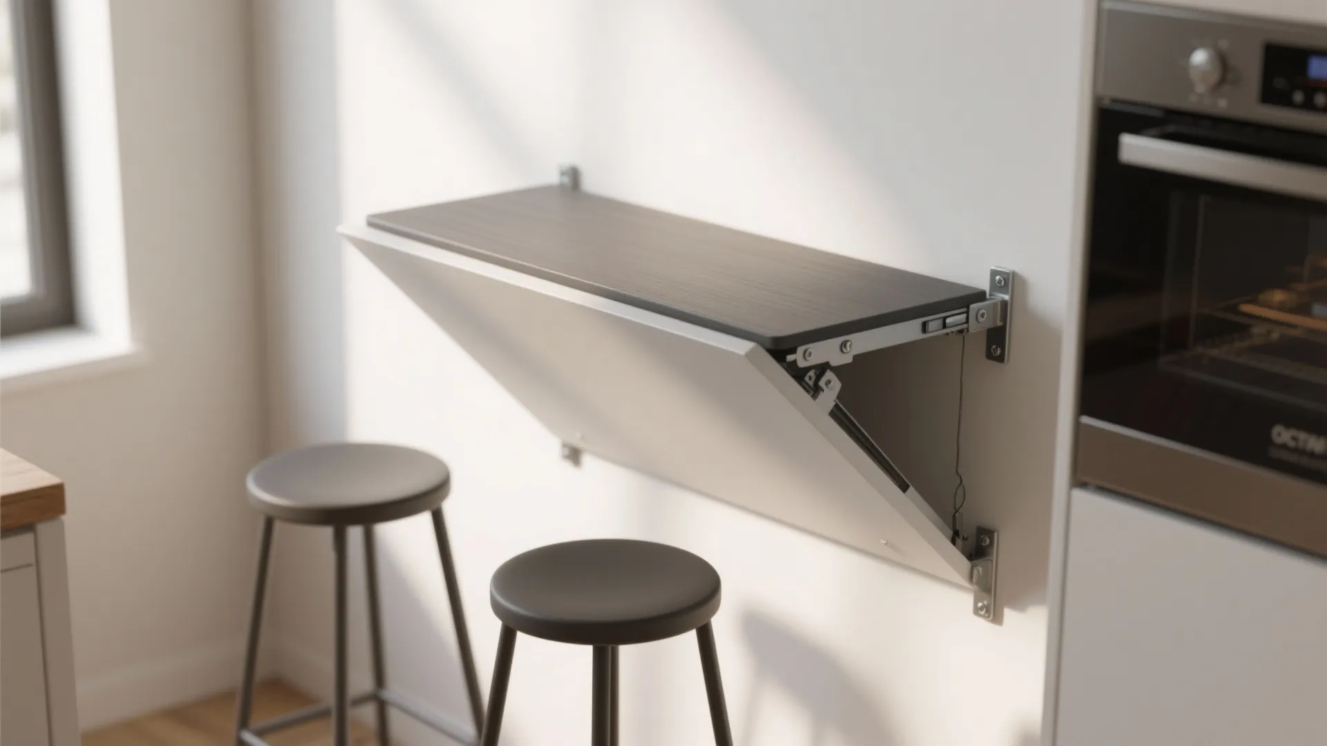 3. Fold-down table for flexible seating