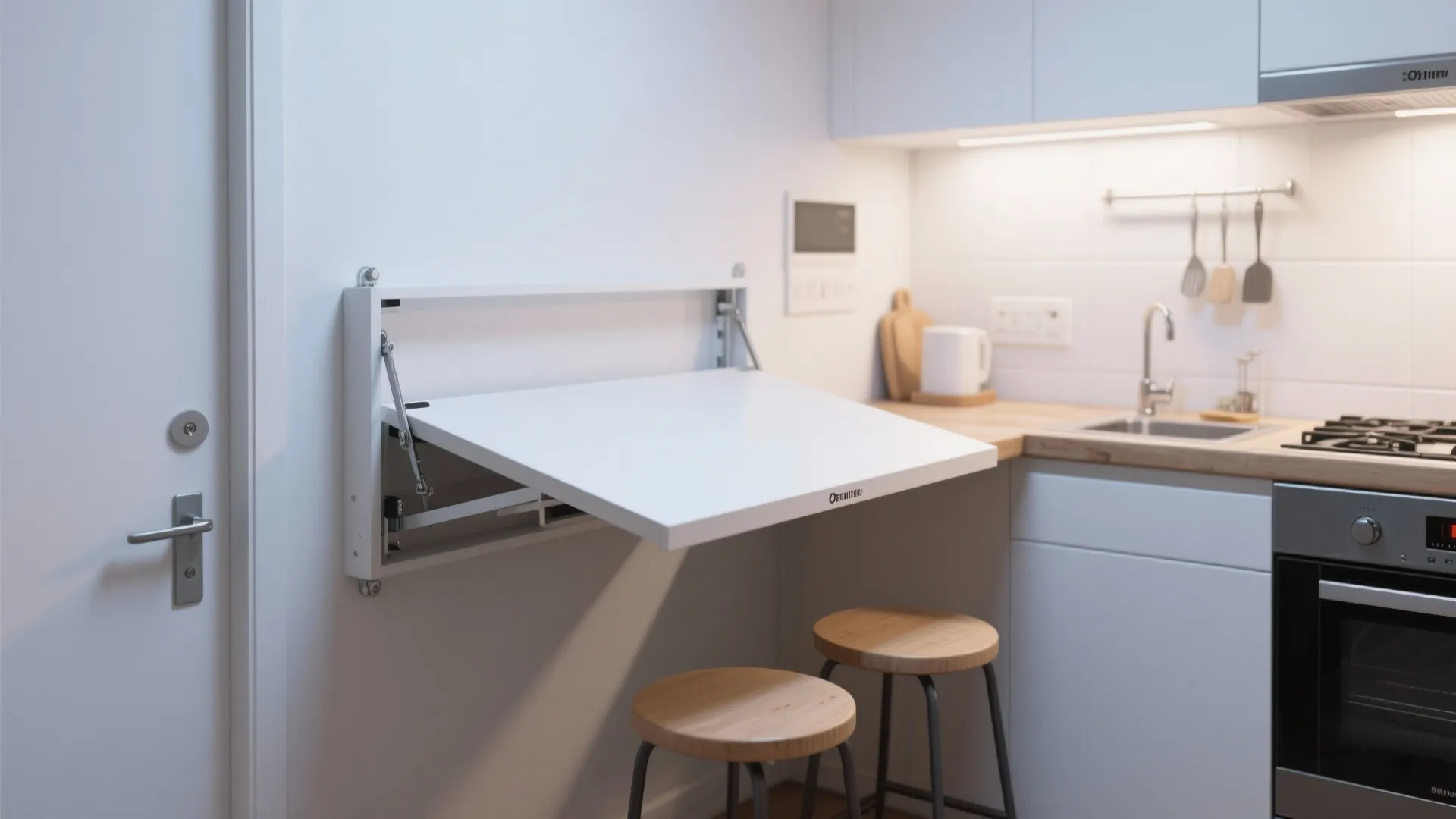 2. Fold-down wall-mounted table