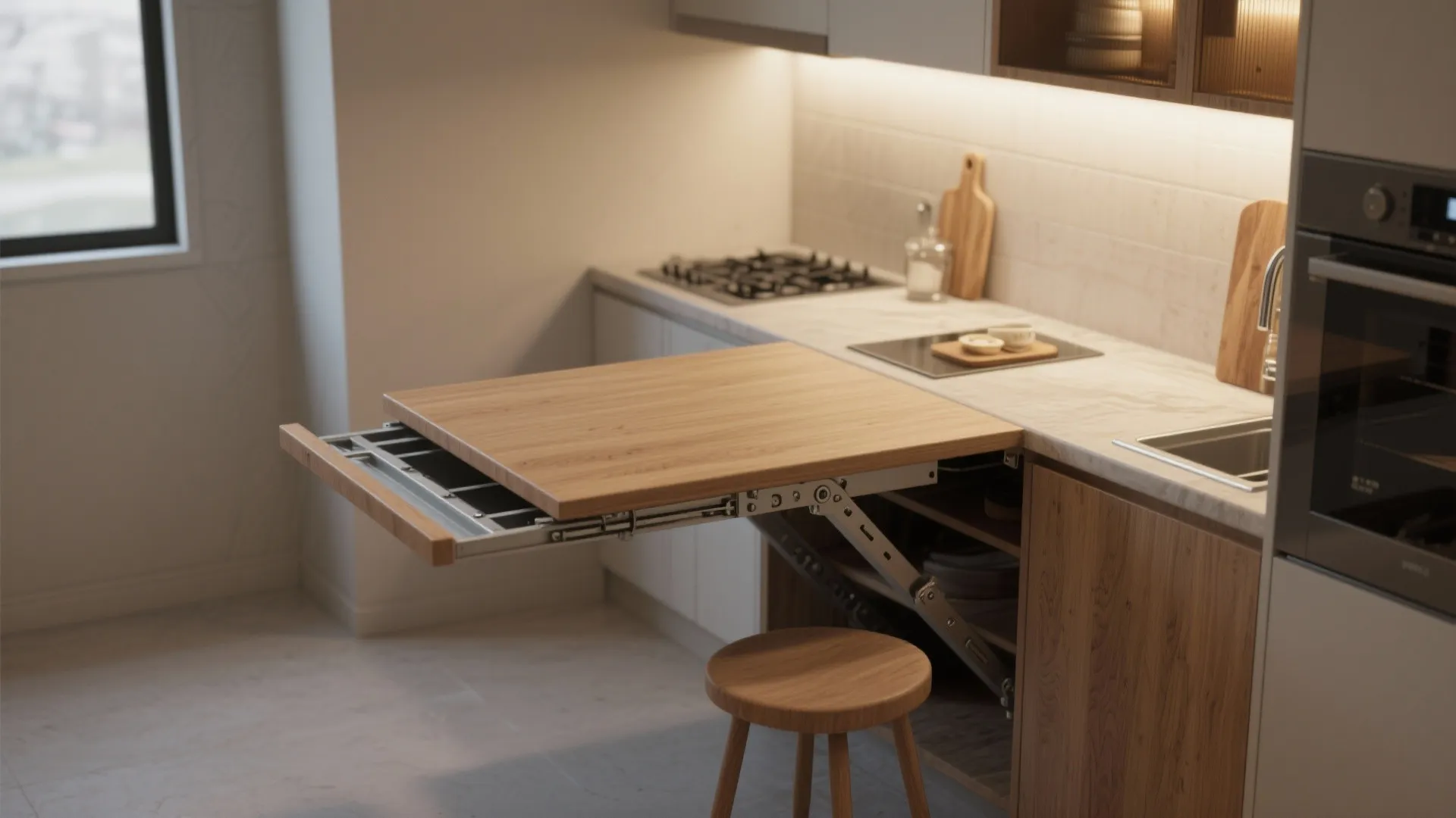 2. Fold-down table or countertop extension