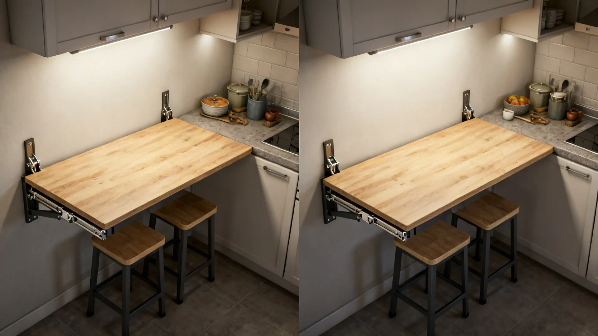 4. Fold-down dining or prep shelf