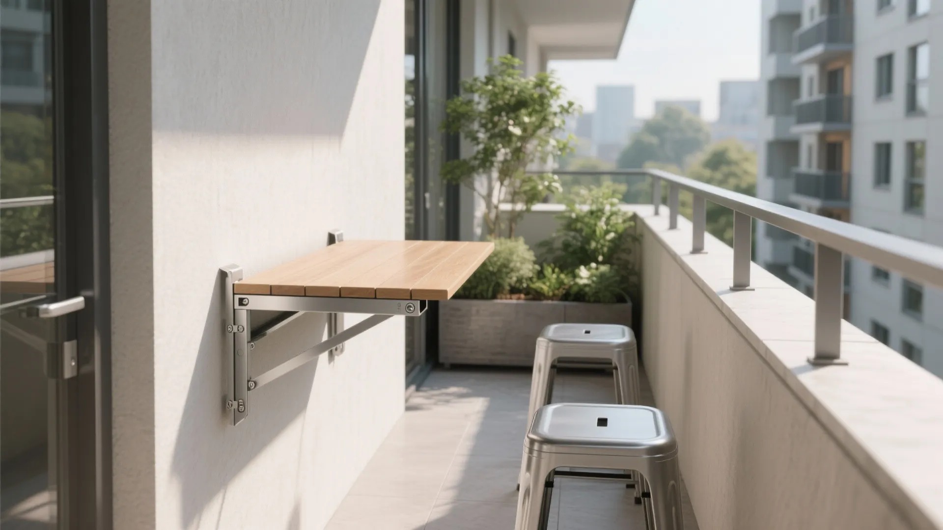 Fold-Down Furniture + Narrow Planter Ledges