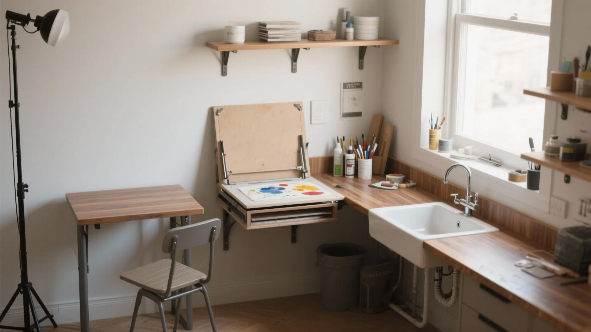 1. Carve clear zones with fold-down surfaces