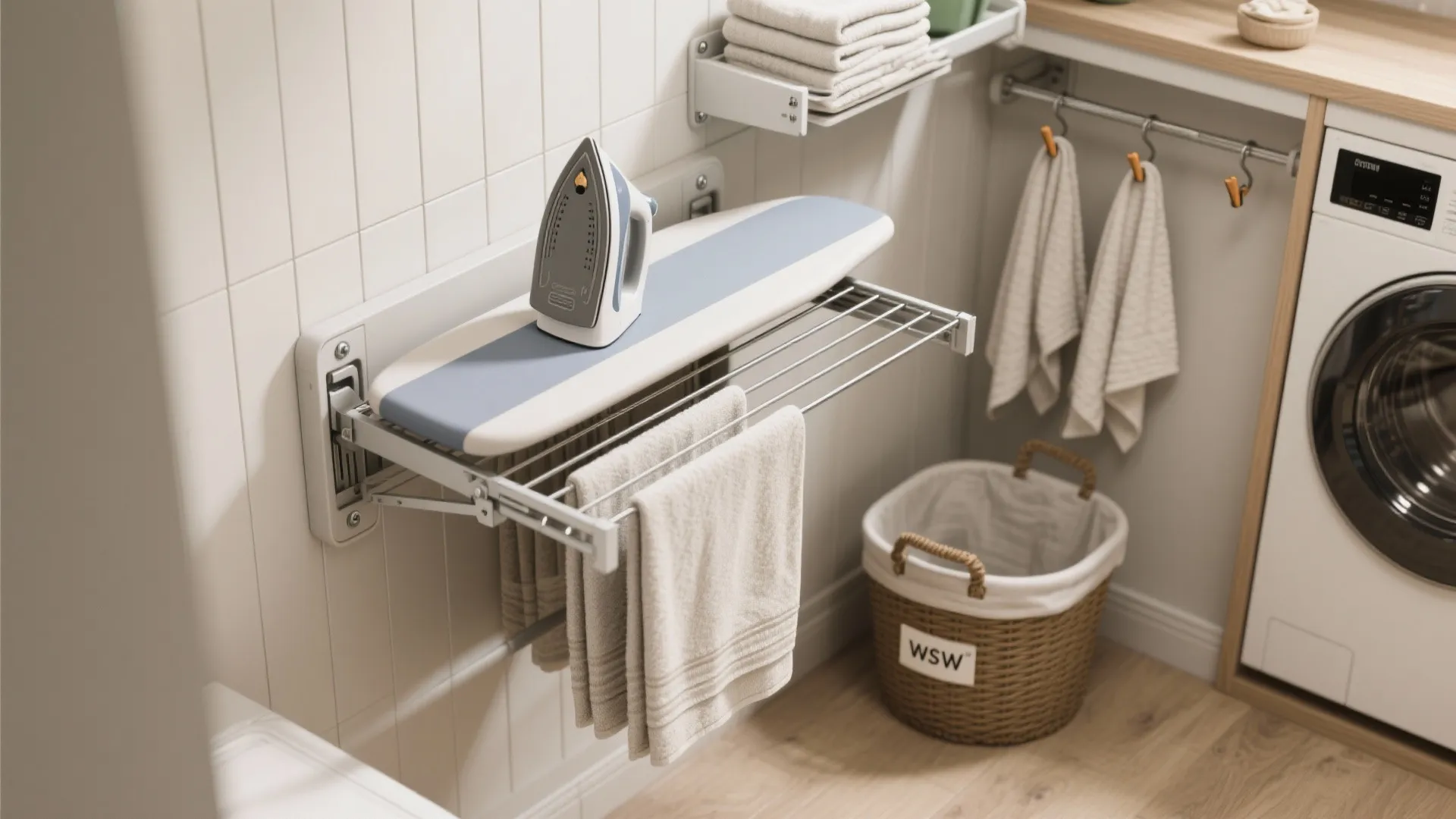 Idea 2: Fold-down surfaces and pull-out drying