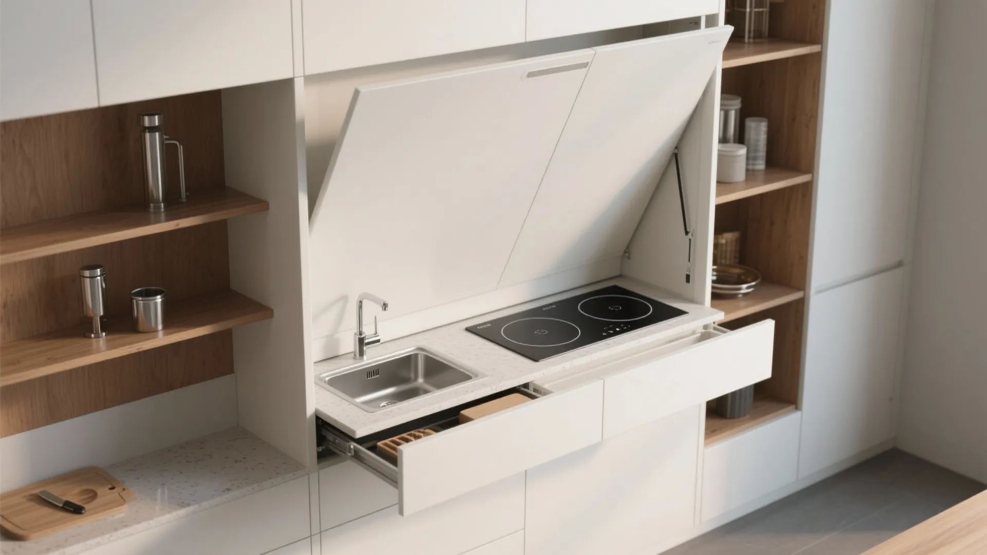 1. Fold-down All-in-One Wall Unit