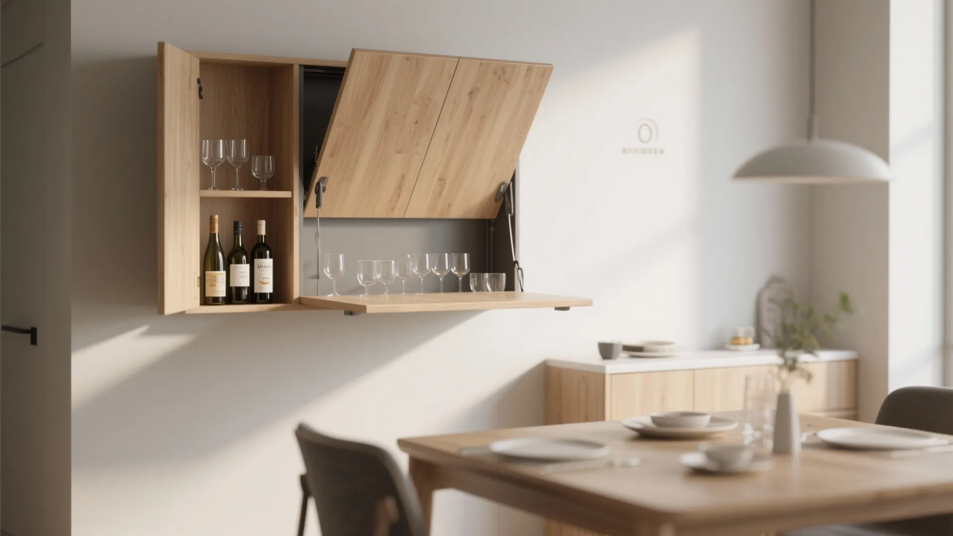 1. Wall-Mounted Fold-Down Bar
