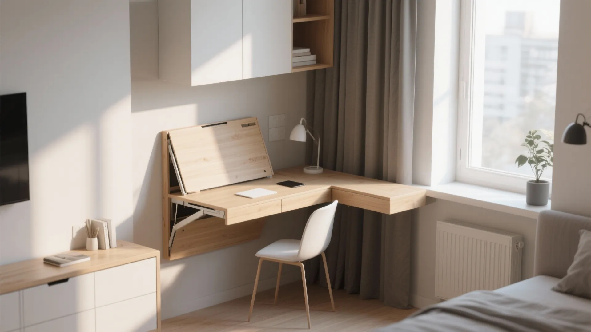 10. Fold-Down Wall Desk
