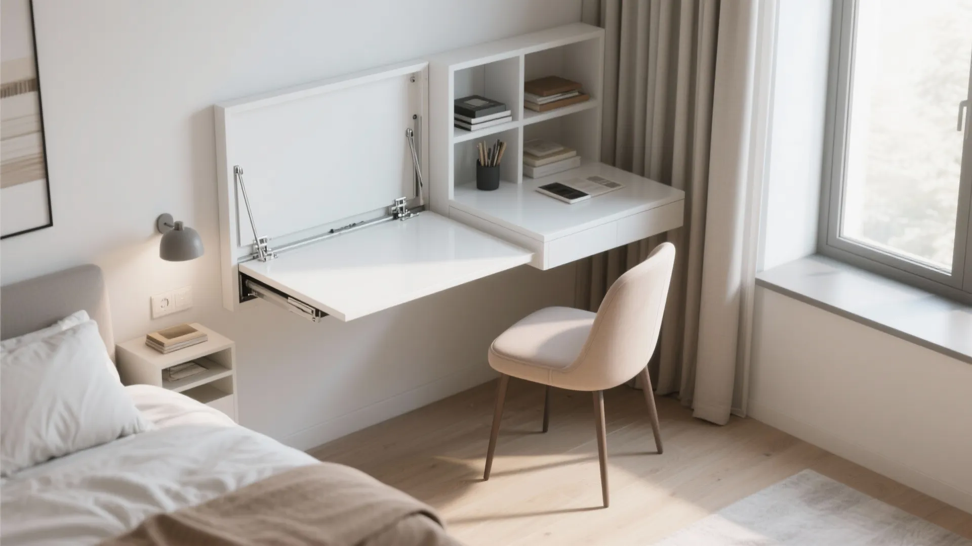 2. Fold-Down Wall Desk