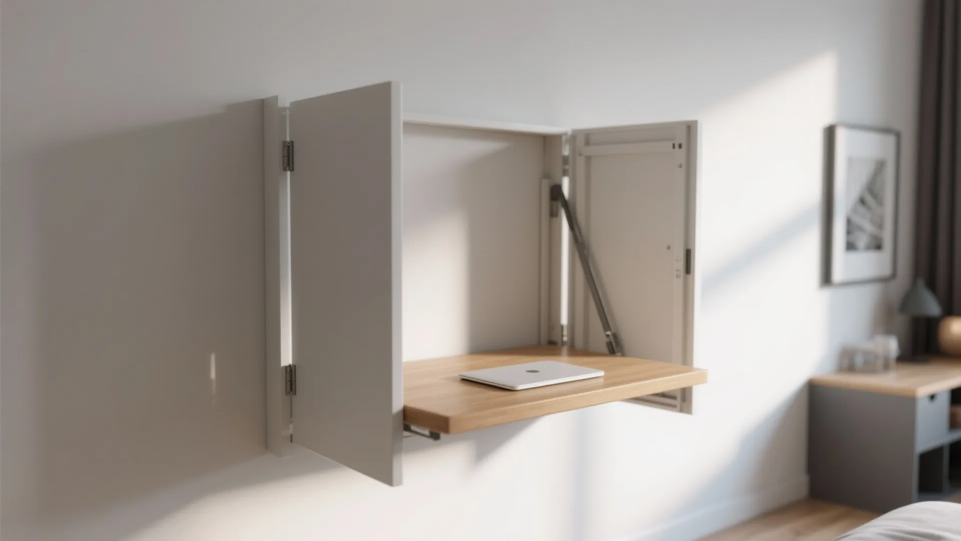 1. Fold-Down Wall Desk